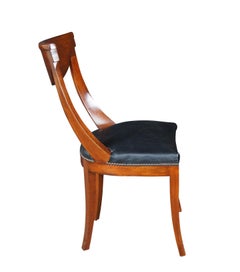 Italian Fiorini Biedermeier Style Solid Cherry Klismos Side Dining Chair
