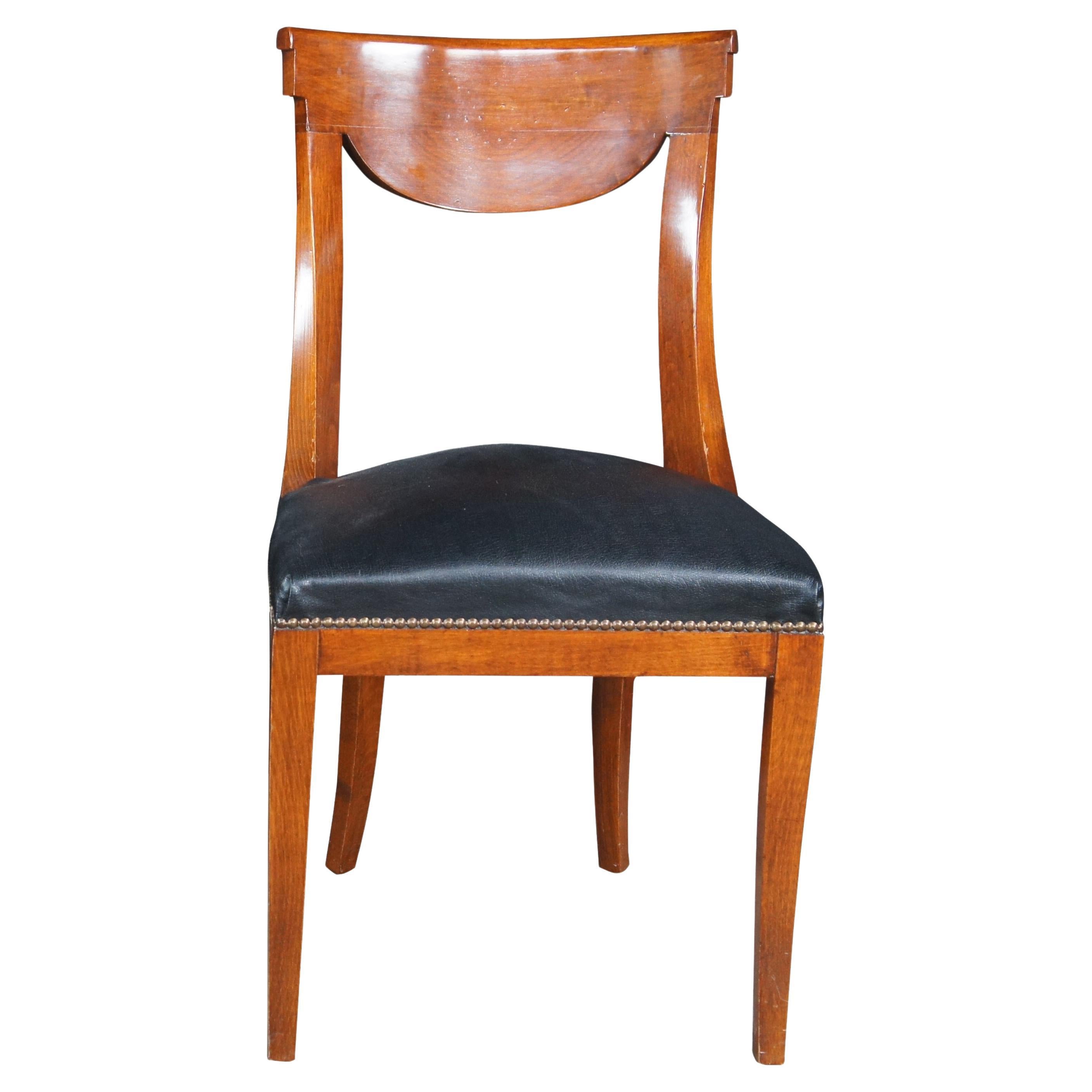 Italian Fiorini Biedermeier Style Solid Cherry Klismos Side Dining Chair en venta