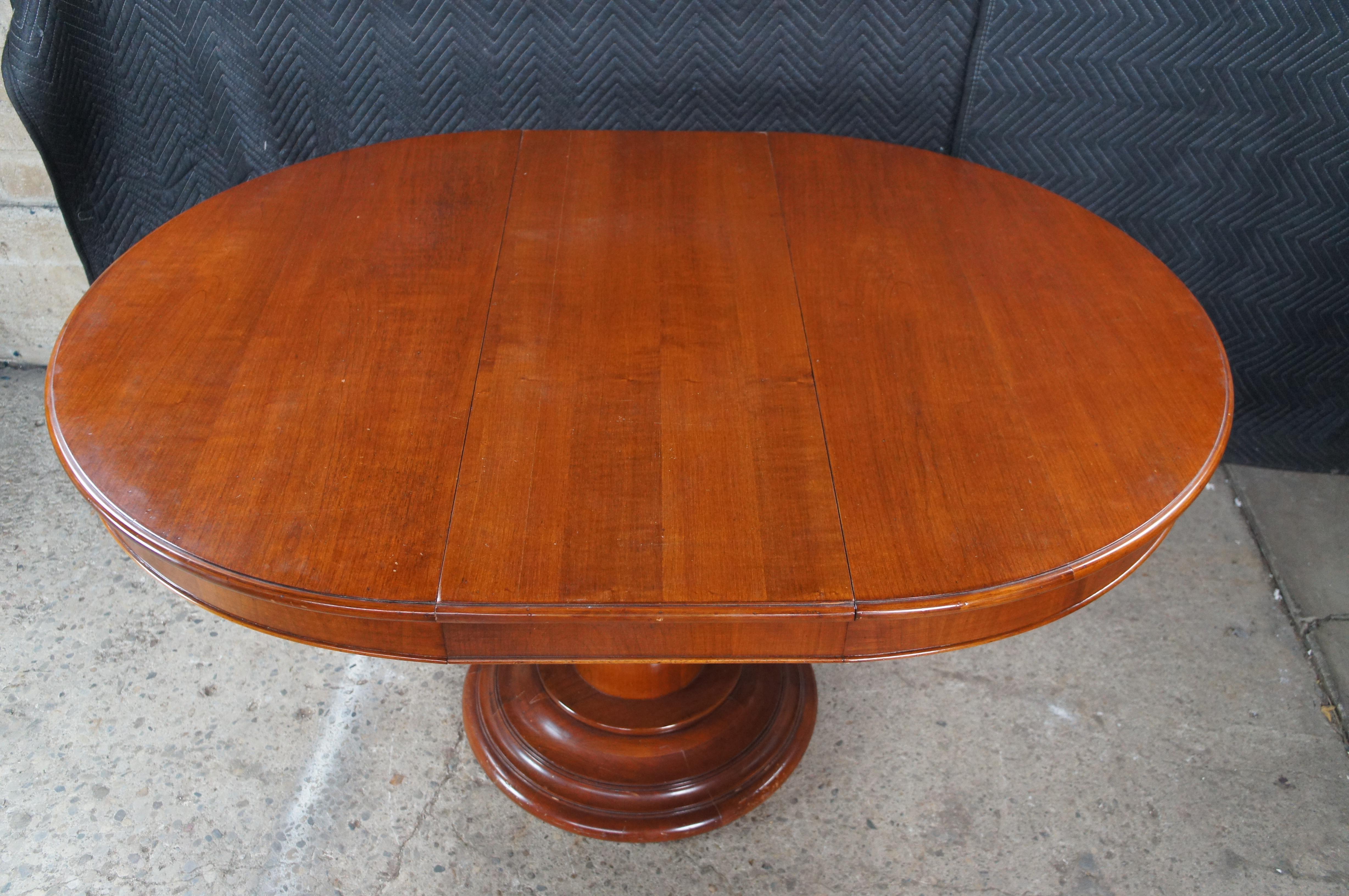 Italian Fiorini Biedermeier Style Solid Cherry Round Pedestal Dining Table 43