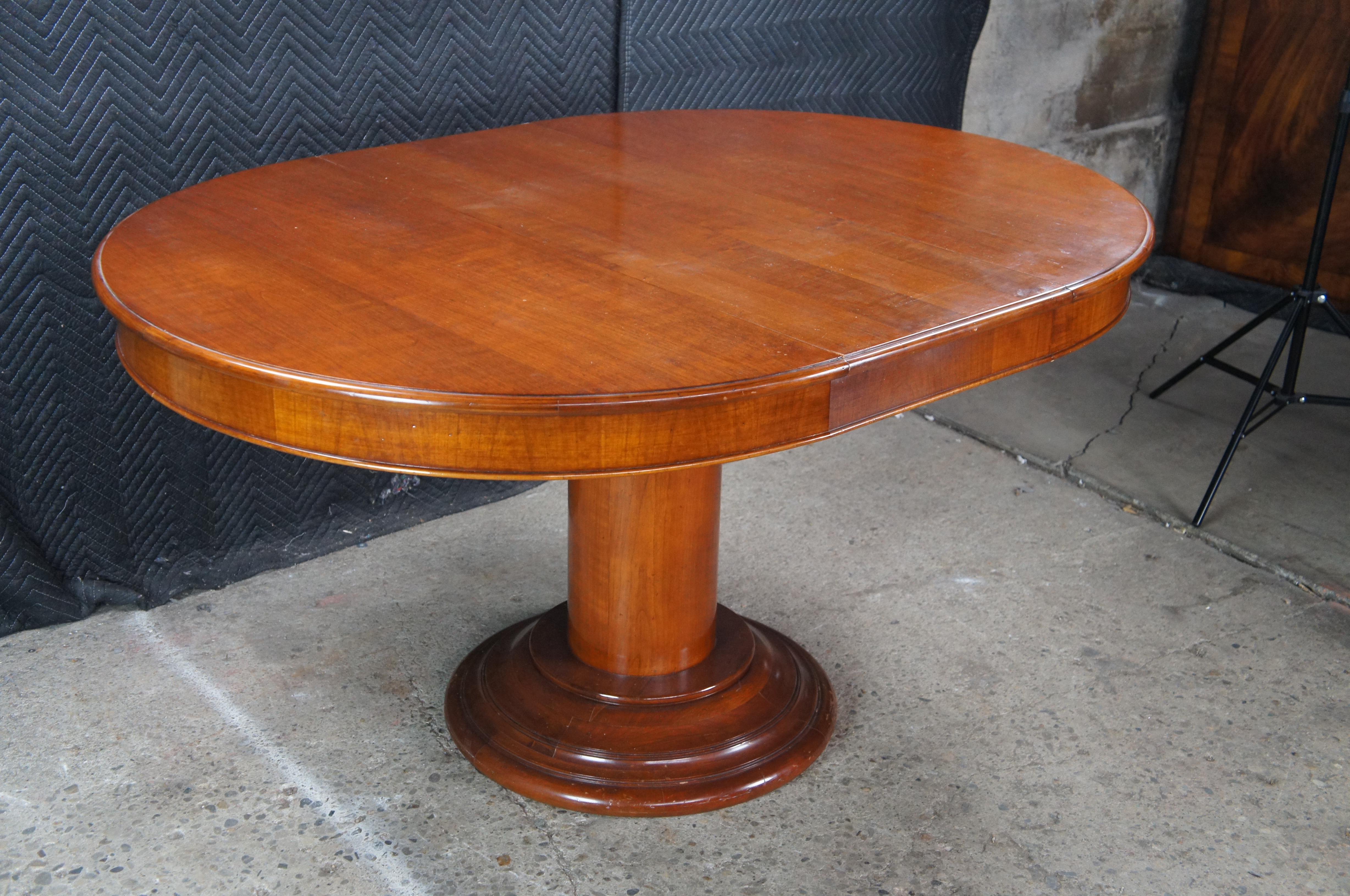 Italian Fiorini Biedermeier Style Solid Cherry Round Pedestal Dining Table 43