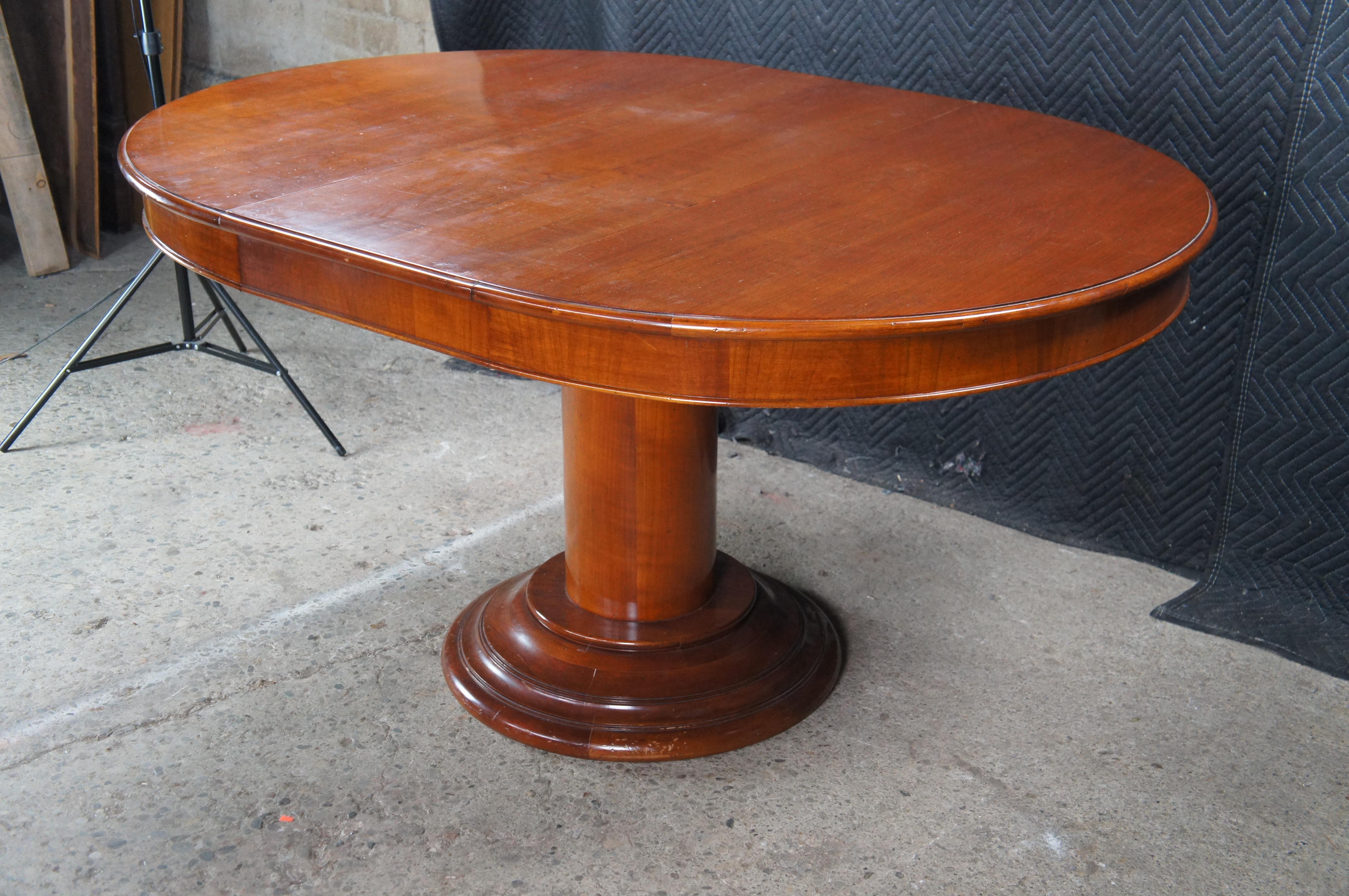 Italian Fiorini Biedermeier Style Solid Cherry Round Pedestal Dining Table 43