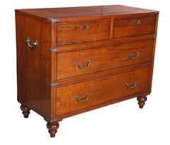 Italian Fiorini British Campaign Style Solid Cherry Chest of Drawers Dresser 42"
