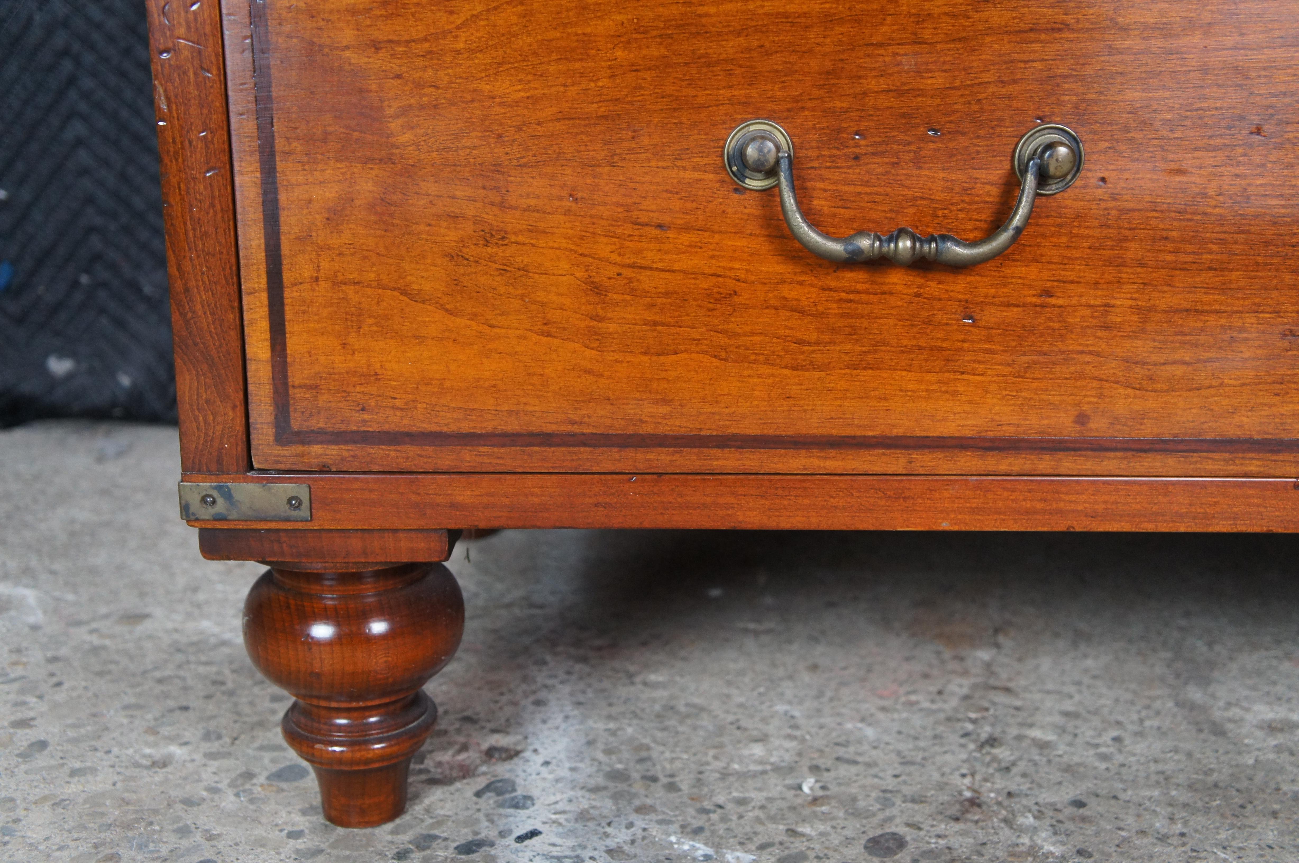 Italian Fiorini British Campaign Style Solid Cherry Chest of Drawers Dresser 42