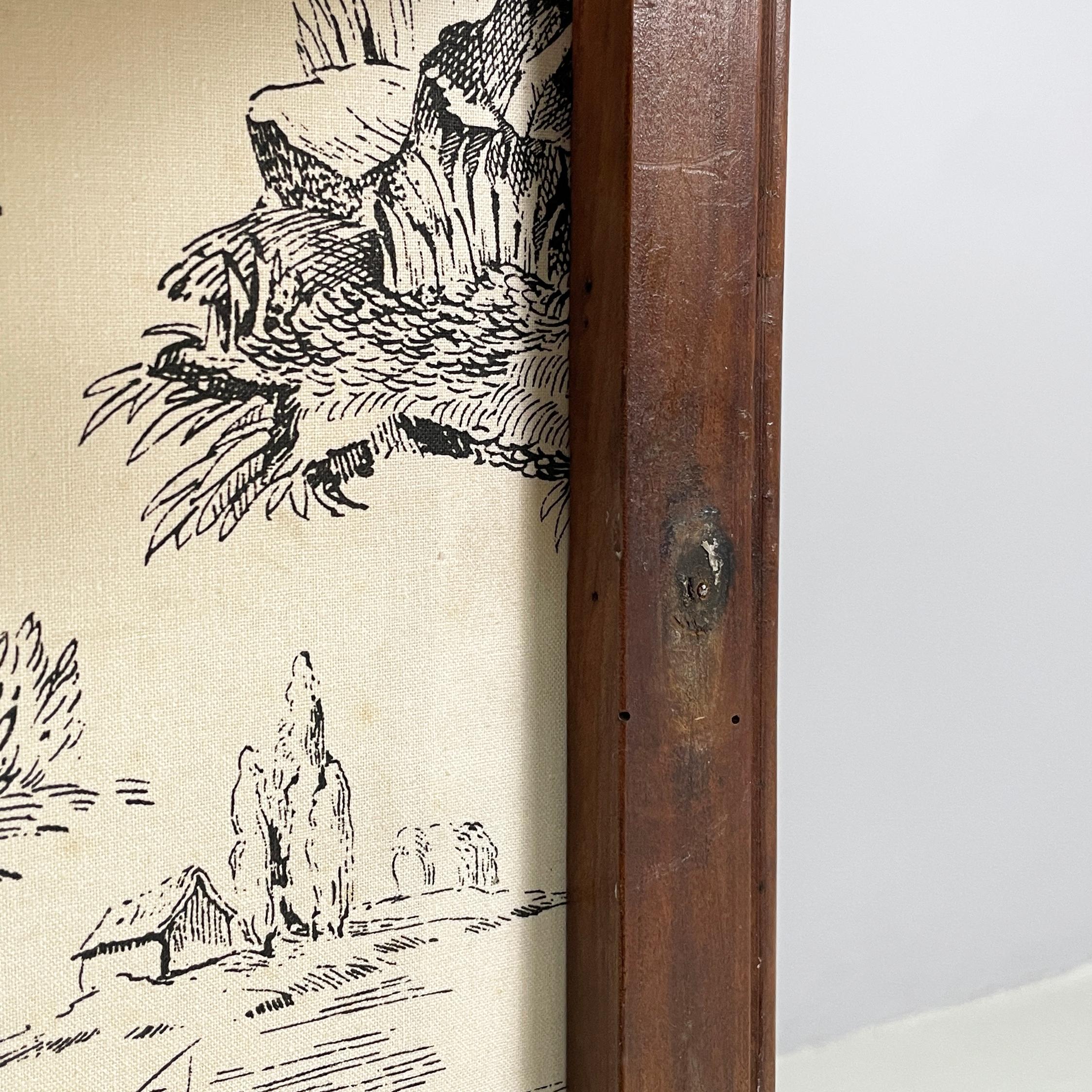 Paravento italiano in tessuto e legno in bianco e nero, inizio 1900 in vendita 5