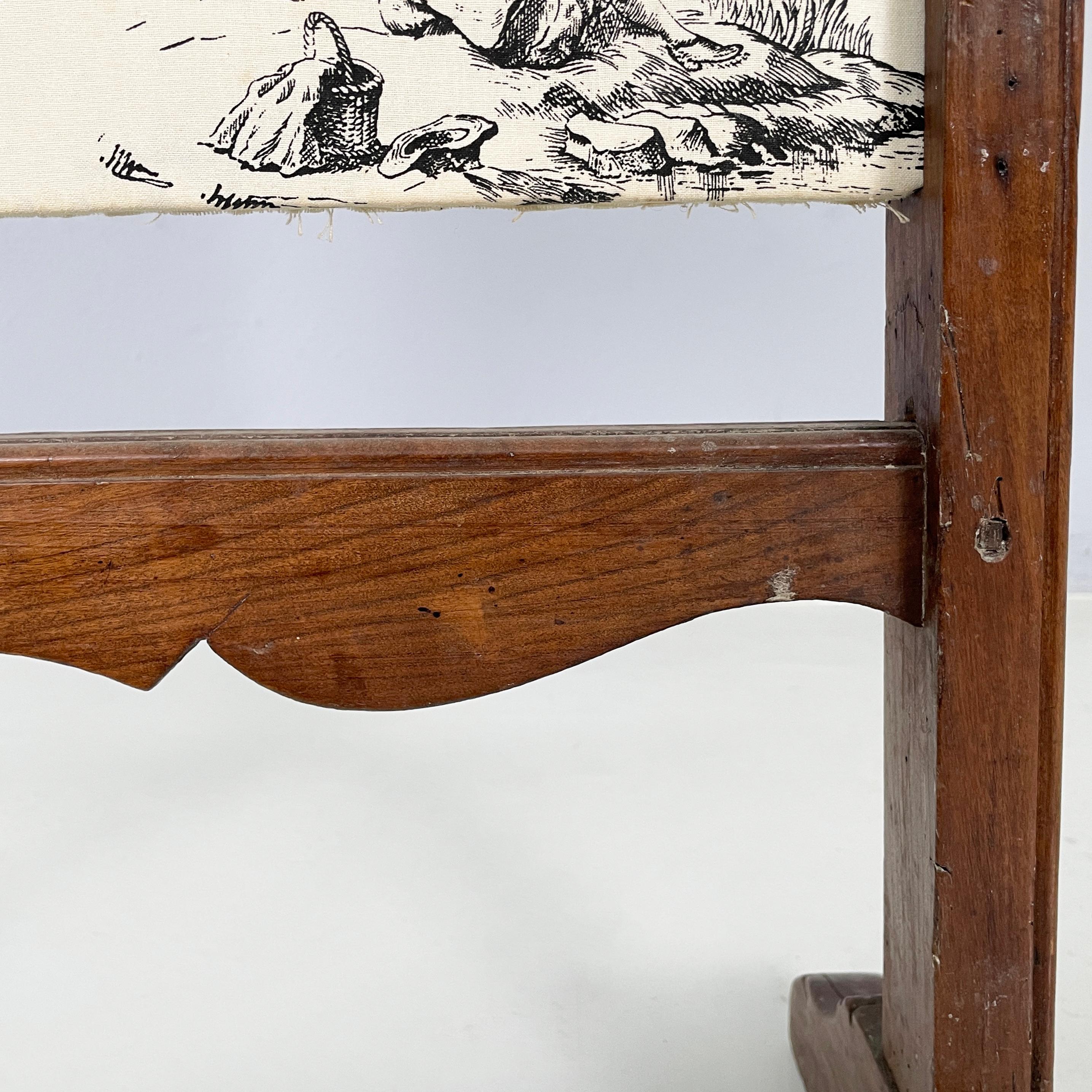Paravento italiano in tessuto e legno in bianco e nero, inizio 1900 in vendita 11