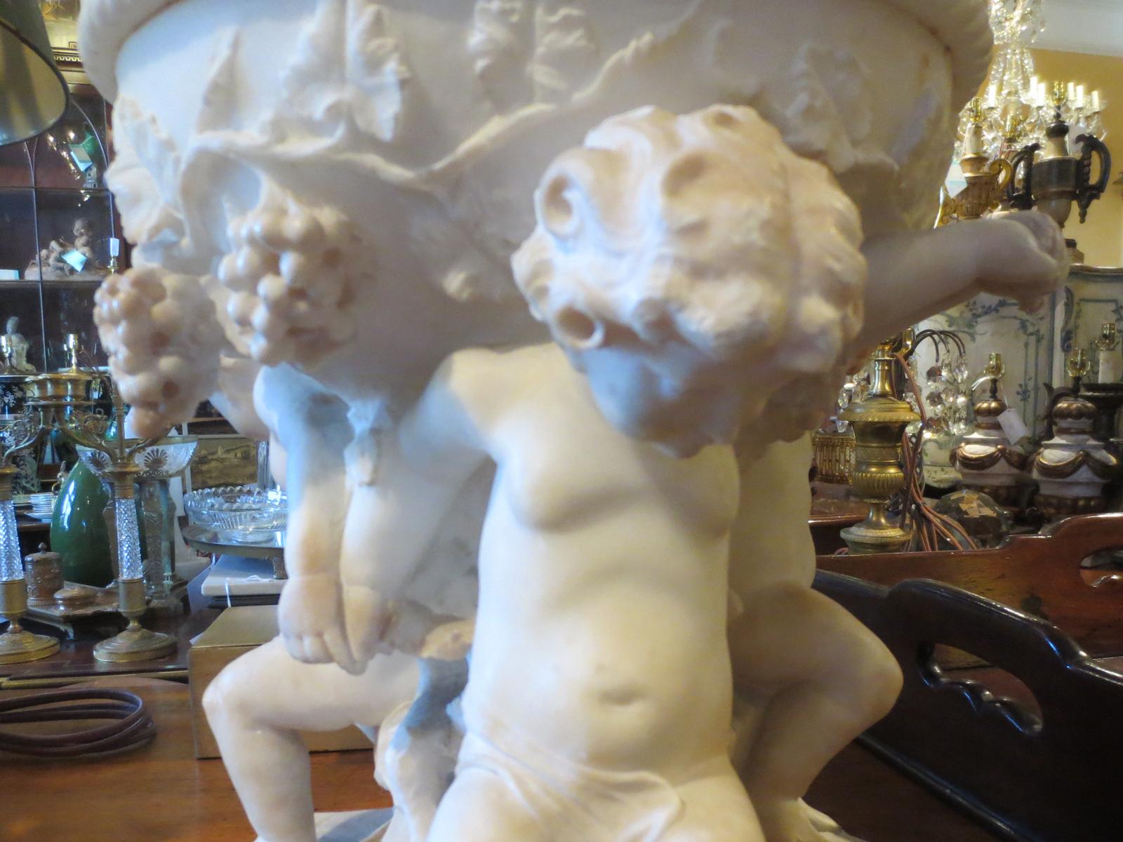 Italian Firenze Carved Marble Urn by Ferdinando Andreini, Signed circa 1843-1922 For Sale 5
