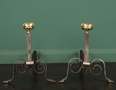 18th Century Italian Fireplace Andirons/ Fire Dogs