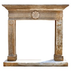 Italian Fireplace in French Stone Early 20th Century