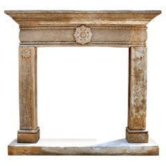 Italian Fireplace in French Stone Early 20th Century