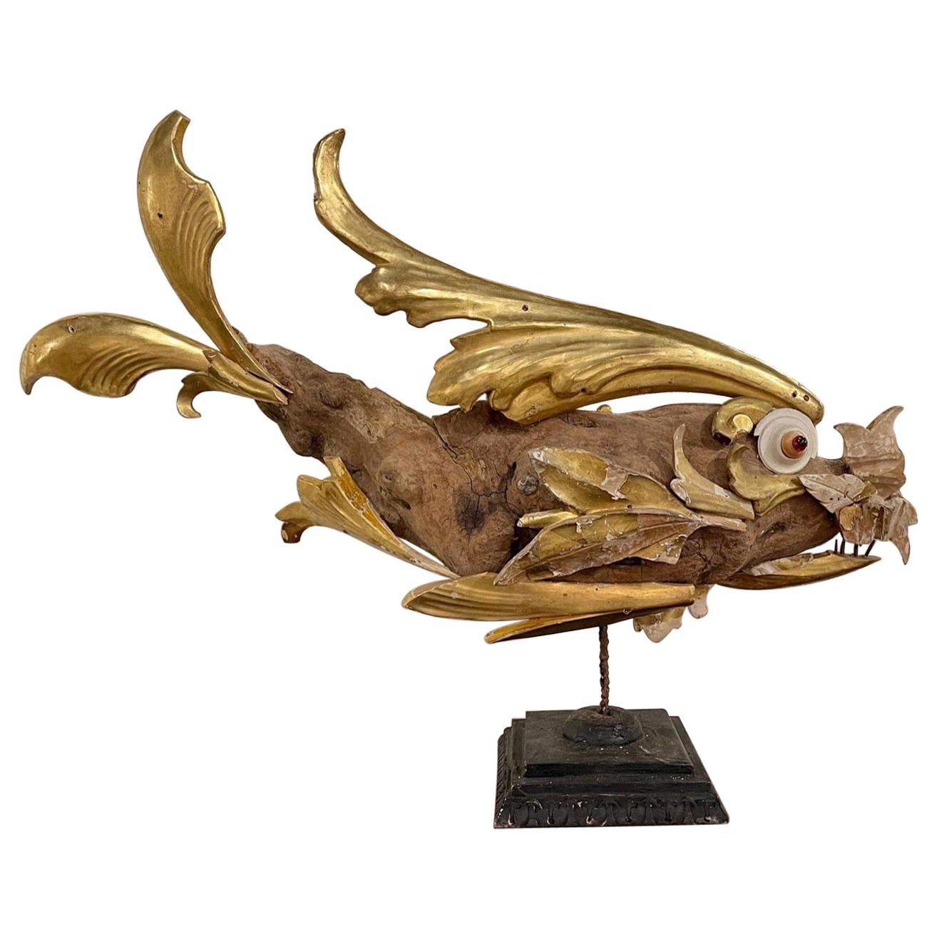 Italienische Fisch-Skulptur aus Fragmenten aus dem 18. und 19. Jahrhundert