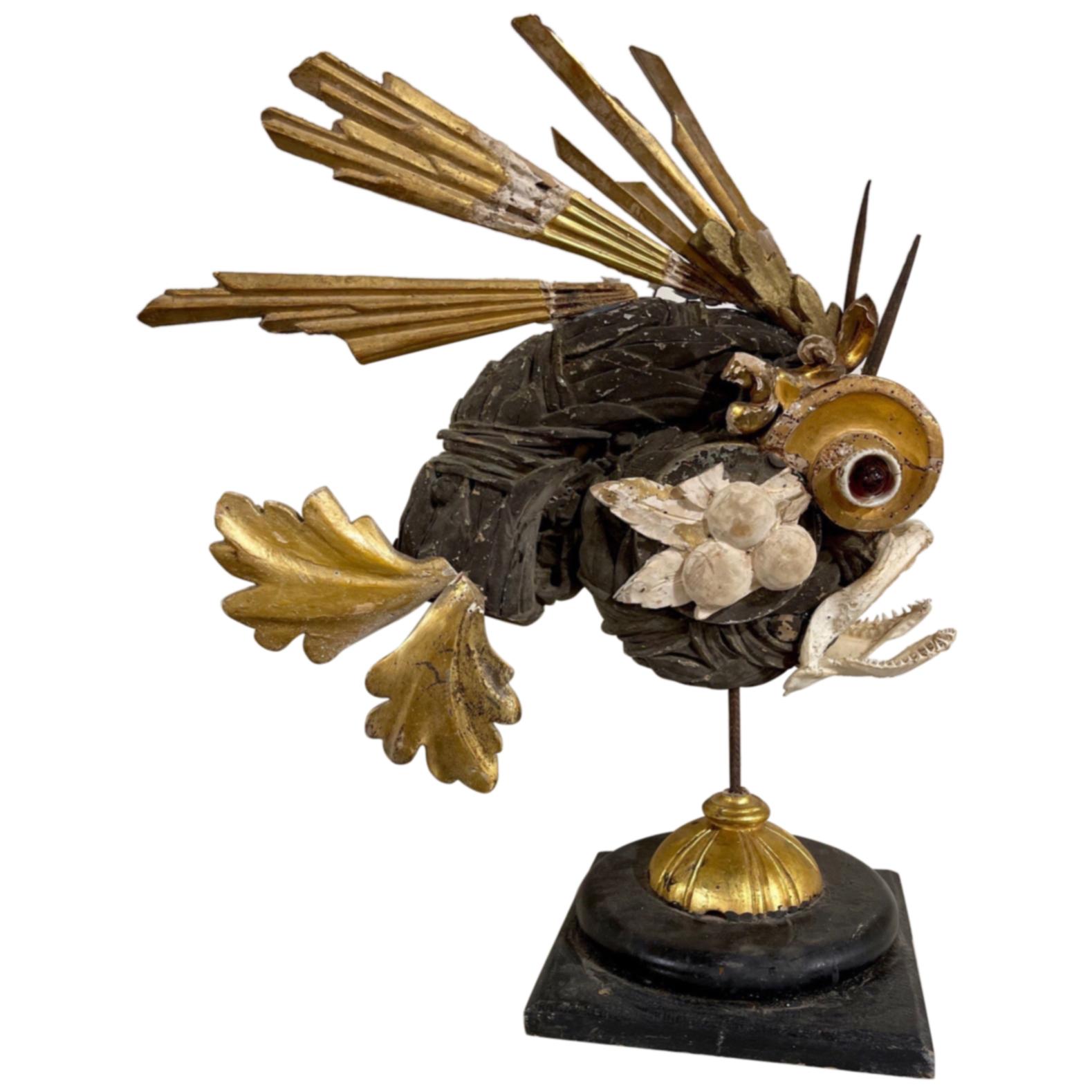 Italian Fish Sculpture Made of Fragments from the 18th and 19th Century For Sale