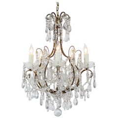 Italian Five-Light Crystal Beaded Chandelier