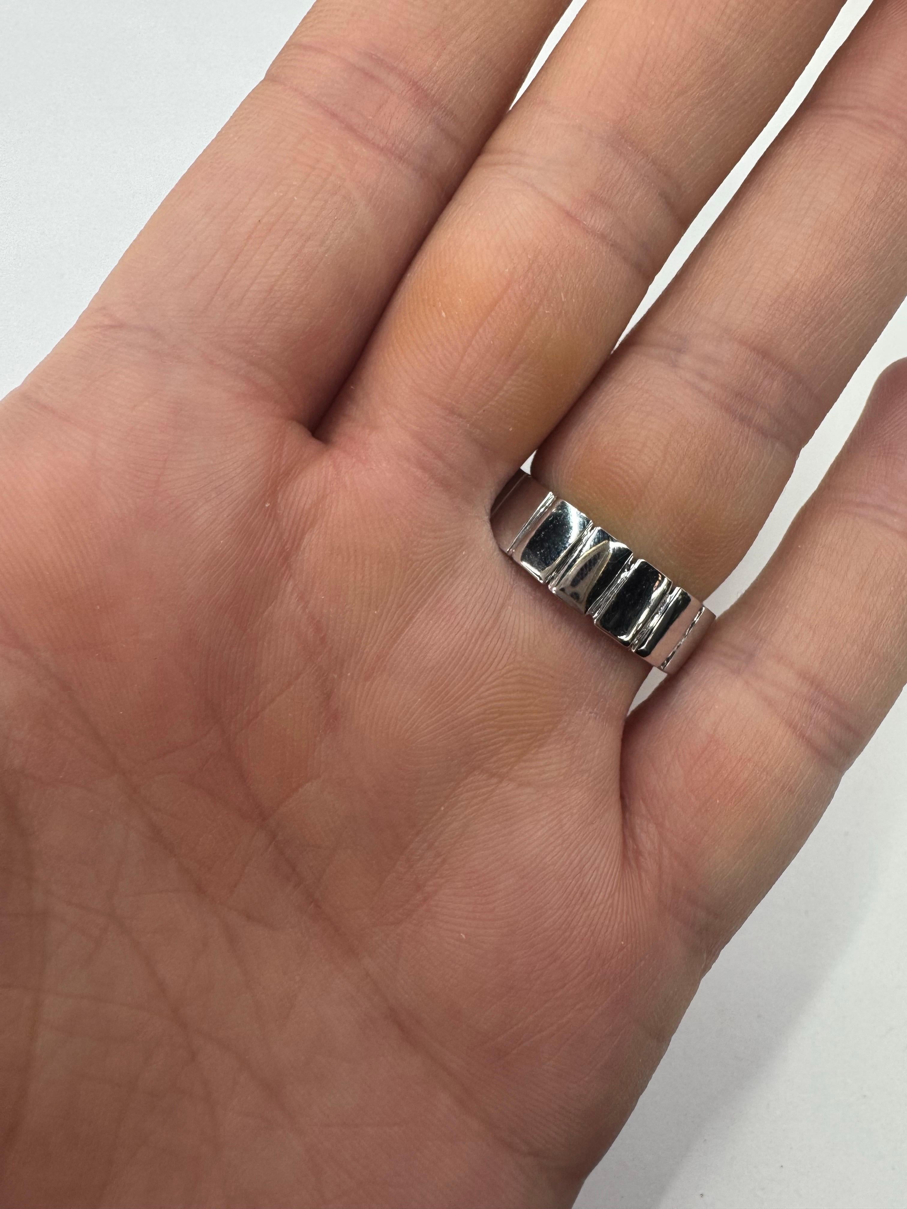 Italian Five Stone Emerald Cut Diamond Wedding Band 2.65 Carats 18KT White Gold For Sale 2