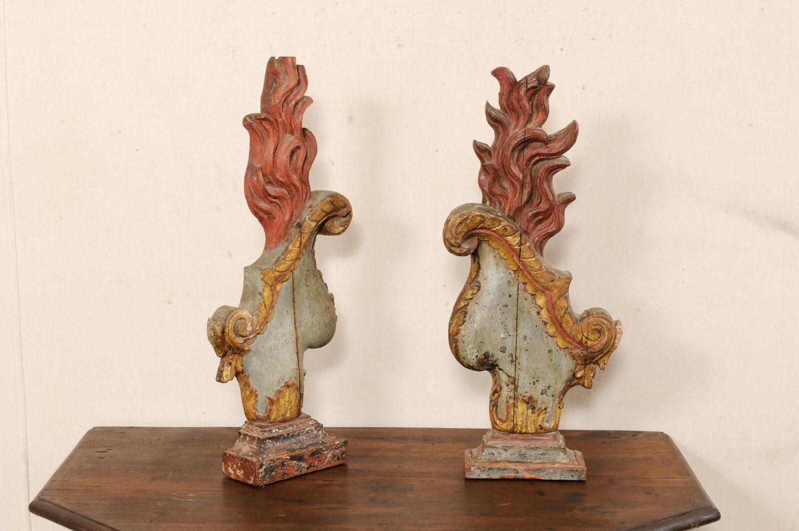 Wood Italian Flame Fragment Decorations For Sale