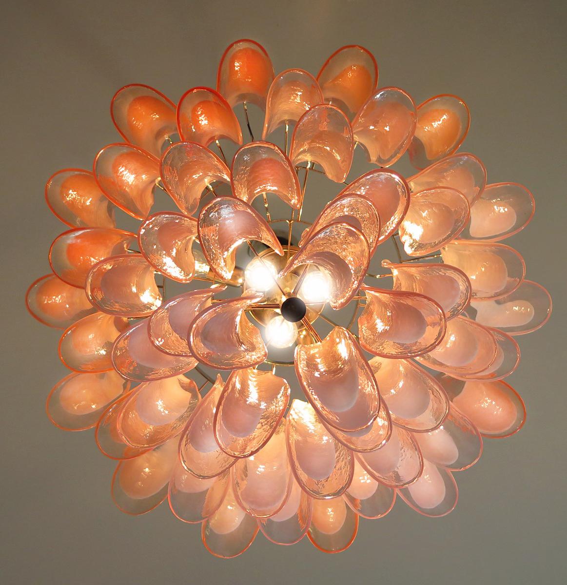 Italian ‘Flamingo' Petal Chandeliers, Murano 3