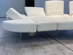 Italian Flap Sofa by Francesco Binfarè for Edra in White Leather