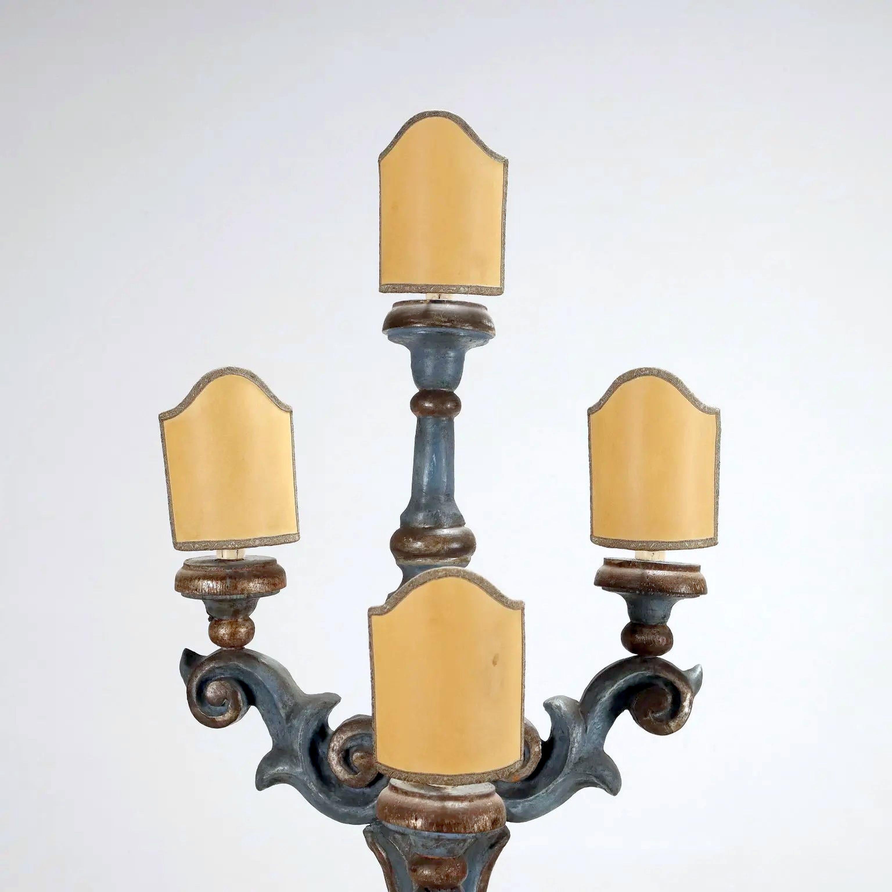 Carved Italian Flat Back Candelabra - Circa 1700 For Sale