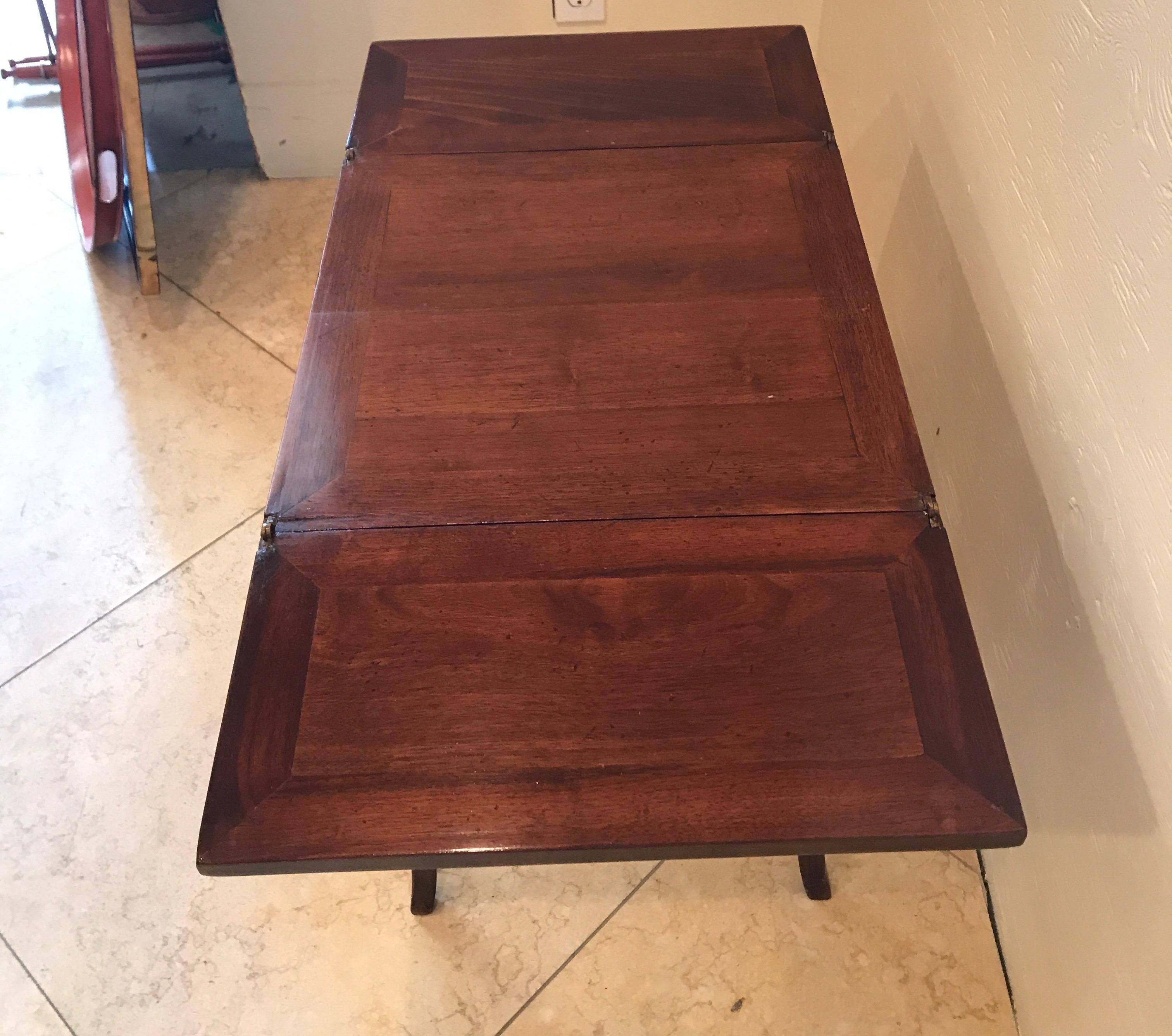 20th Century Italian Flip Top Extension Side Table For Sale