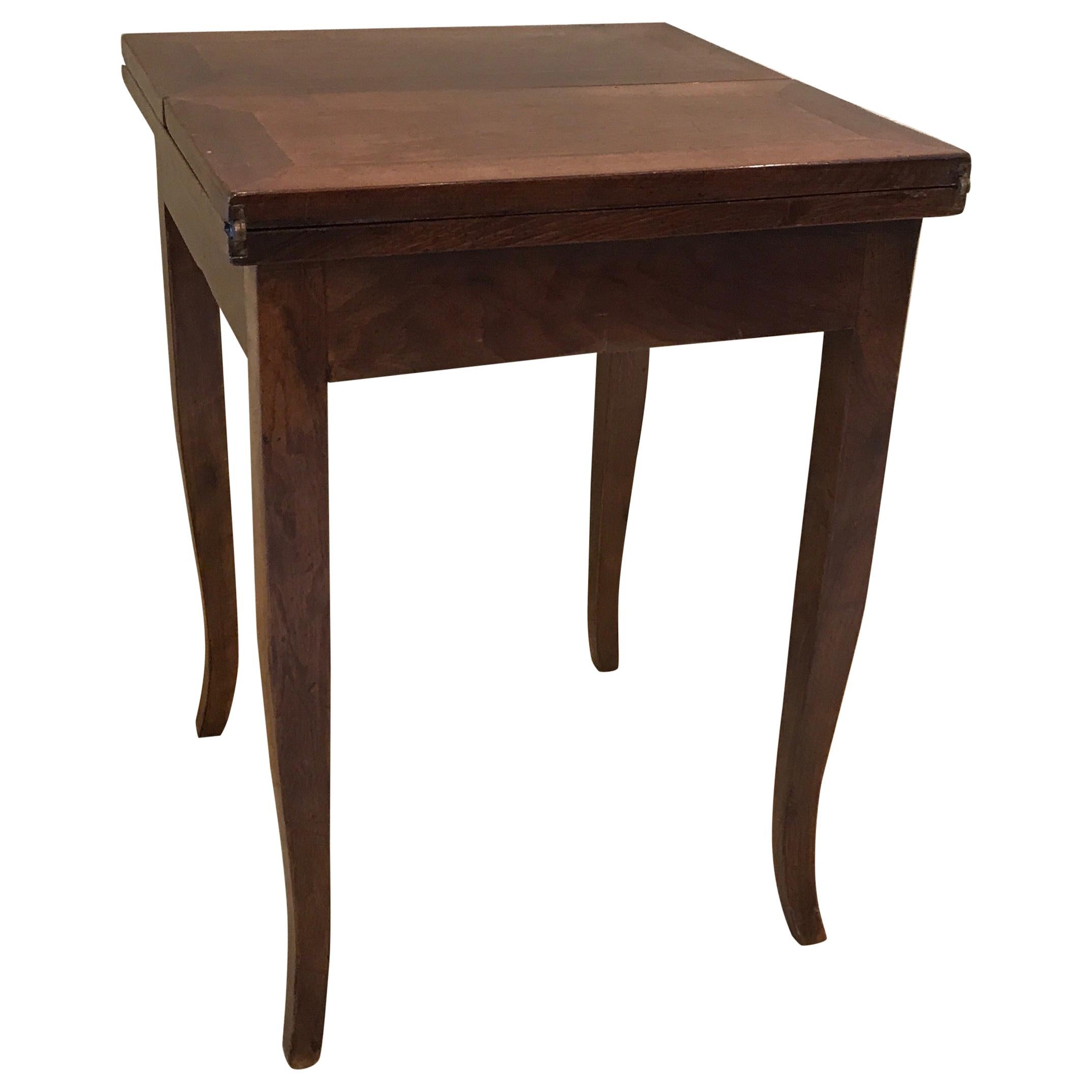 Italian Flip Top Extension Side Table For Sale