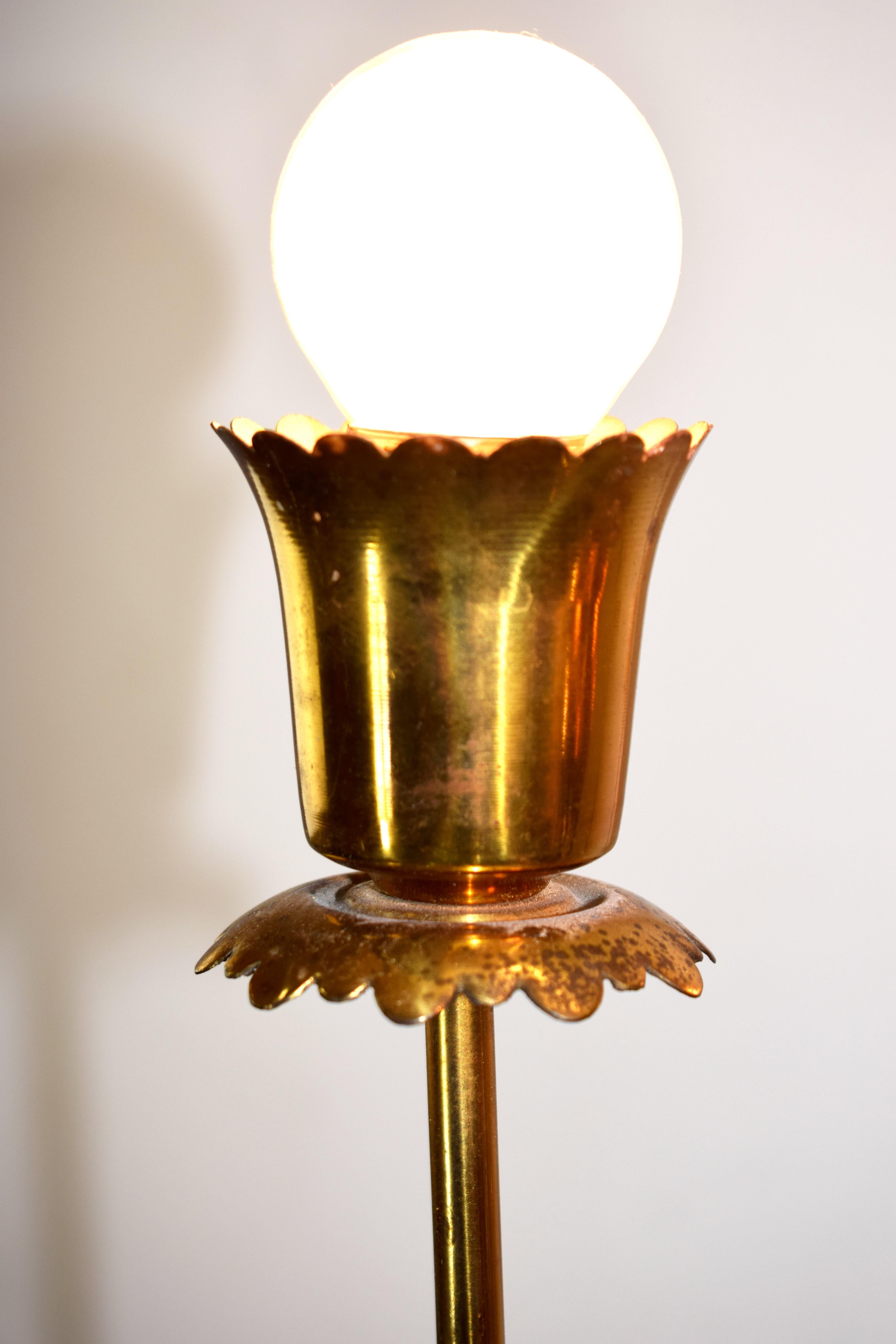 Brass Italian floor lamp, 1950s For Sale