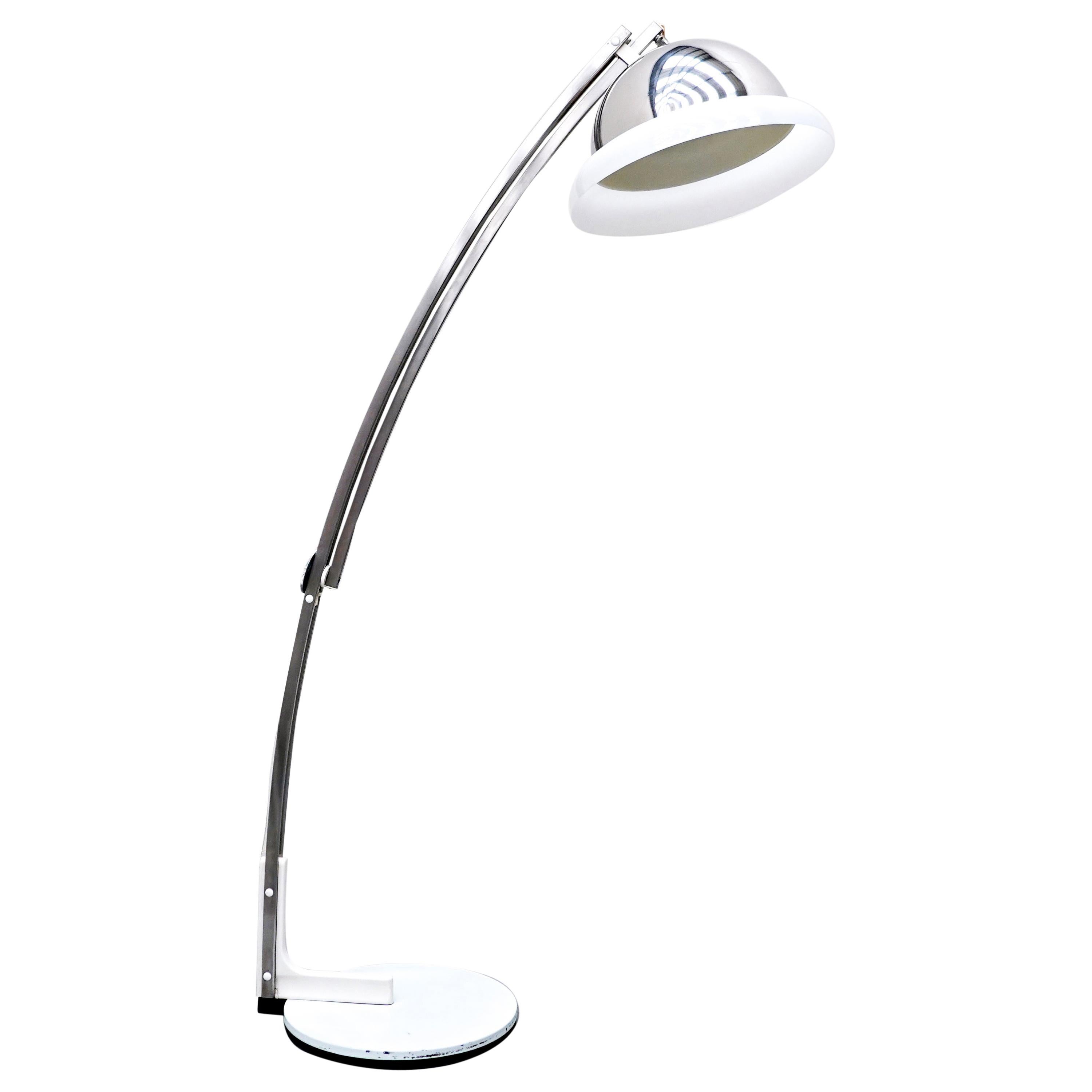 Mid-Century Modern Italian Adjustable Arc Floor Lamp by Goffredo Reggiani, 1960s For Sale