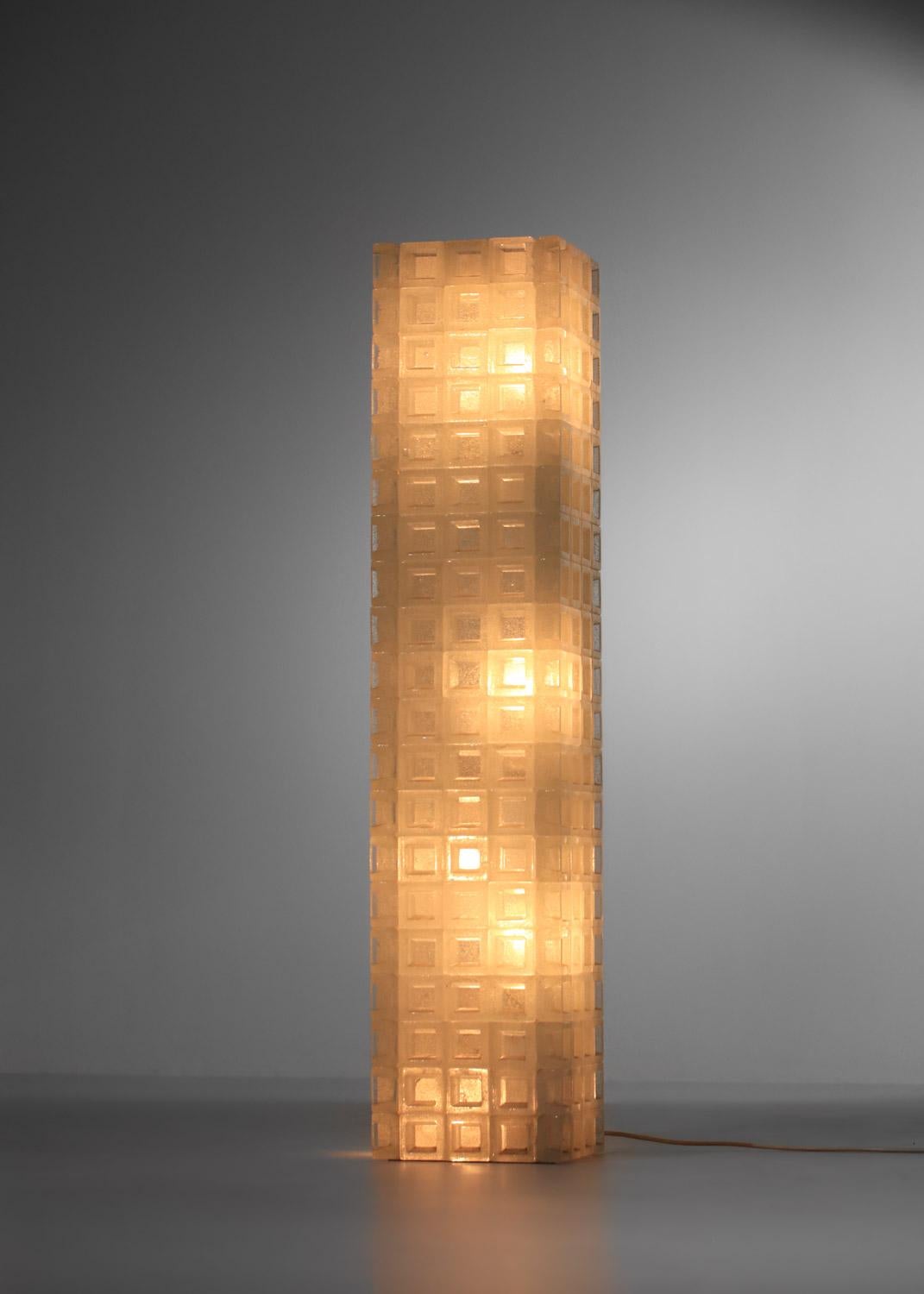 Italian floor lamp Alabano Poli for poliarte Murano glass block 1