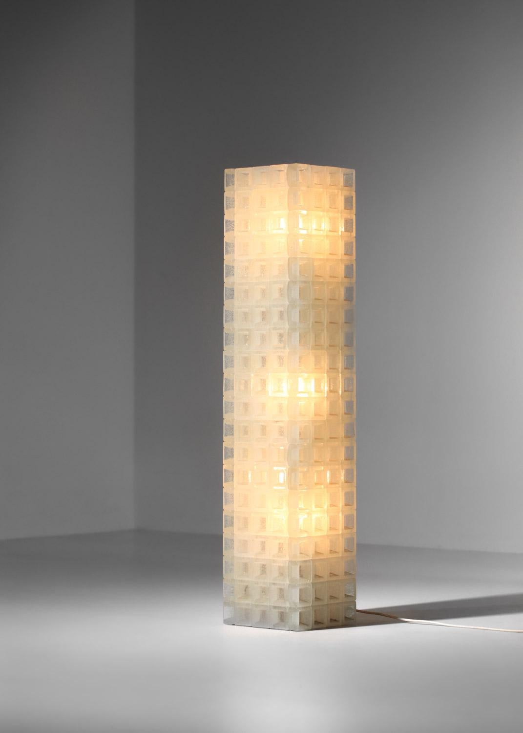 Italian floor lamp Alabano Poli for poliarte Murano glass block 3