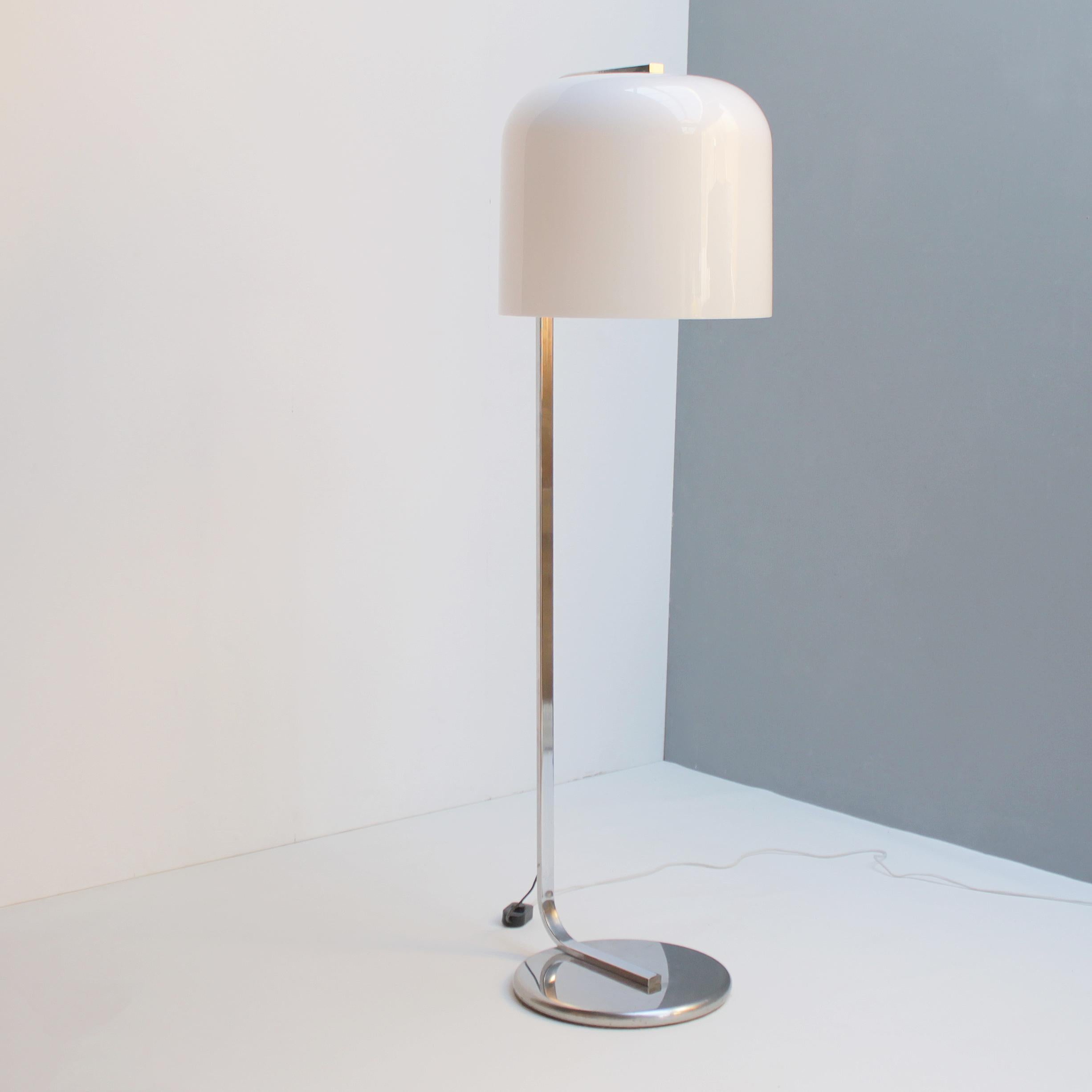 Chrome Italian Floor Lamp 'Alvise' by Luigi Massoni for Guzzini
