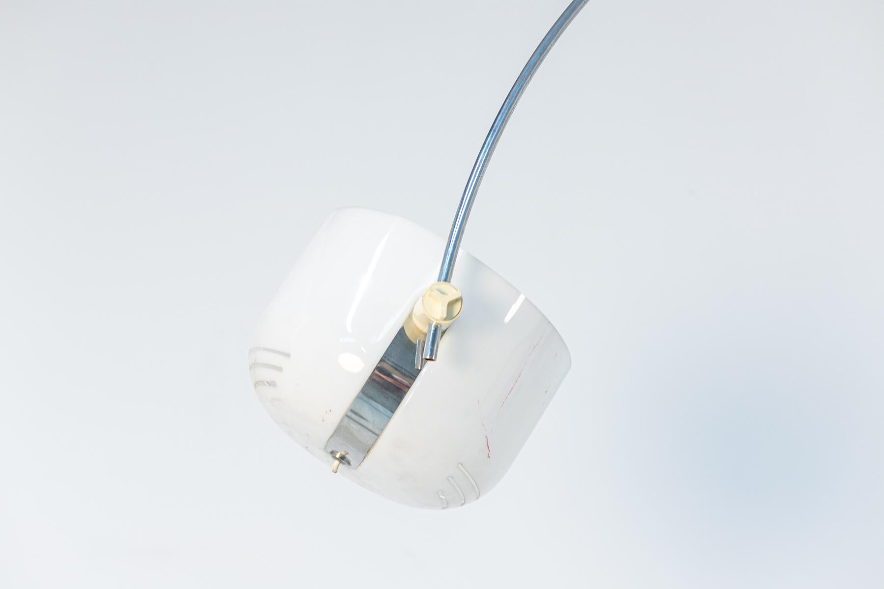 Italian Floor Lamp Arc by Harvey Guzzini in White, Adjustable 6