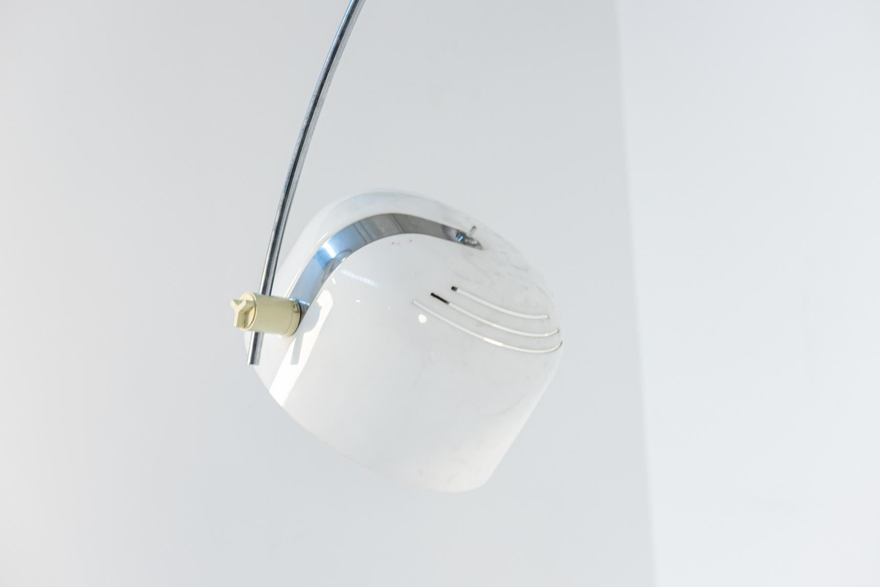 Italian Floor Lamp Arc by Harvey Guzzini in White, Adjustable 9