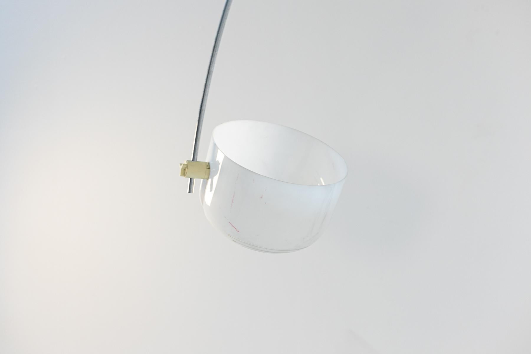 Metal Italian Floor Lamp Arc by Harvey Guzzini in White, Adjustable
