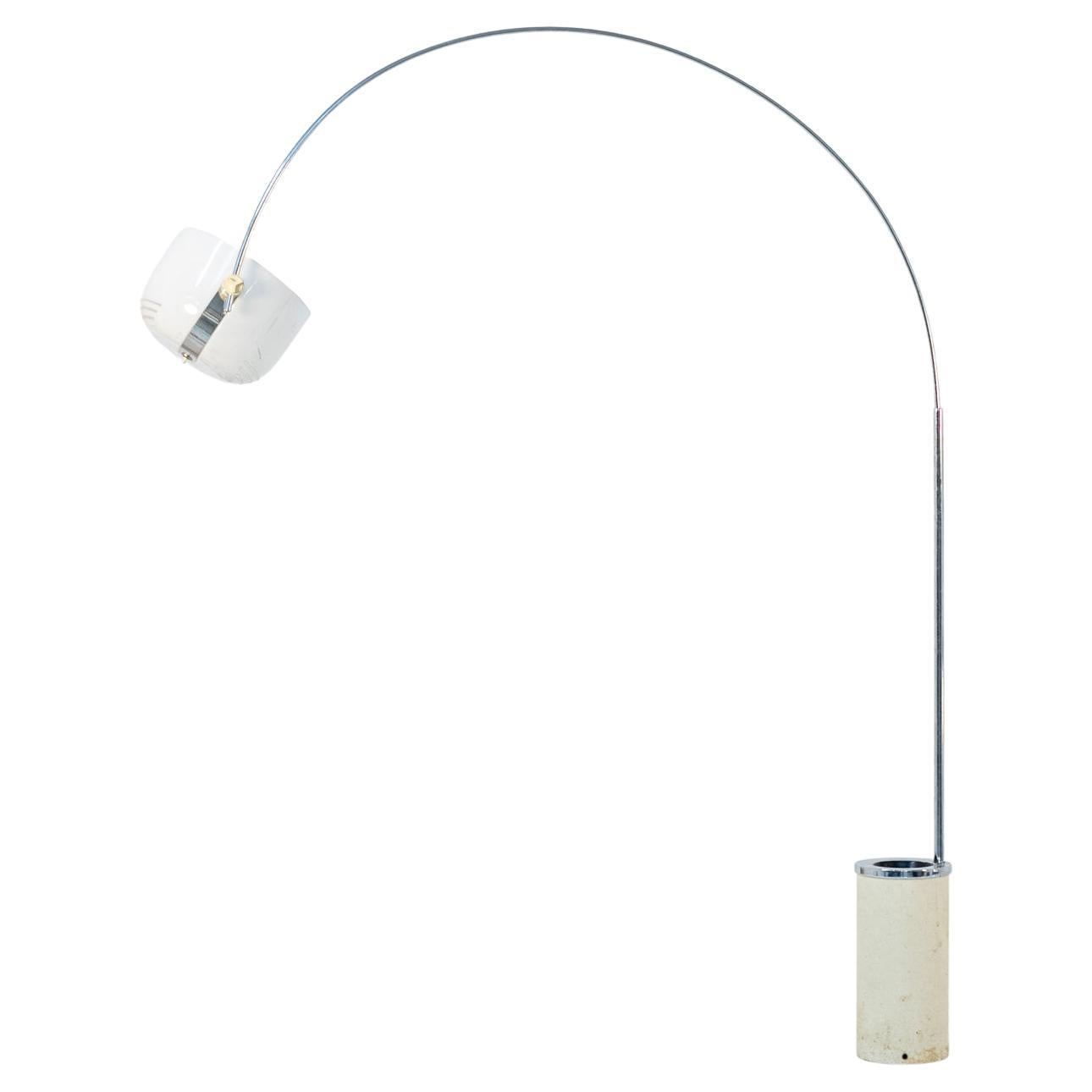 Italian Floor Lamp Arc by Harvey Guzzini in White, Adjustable