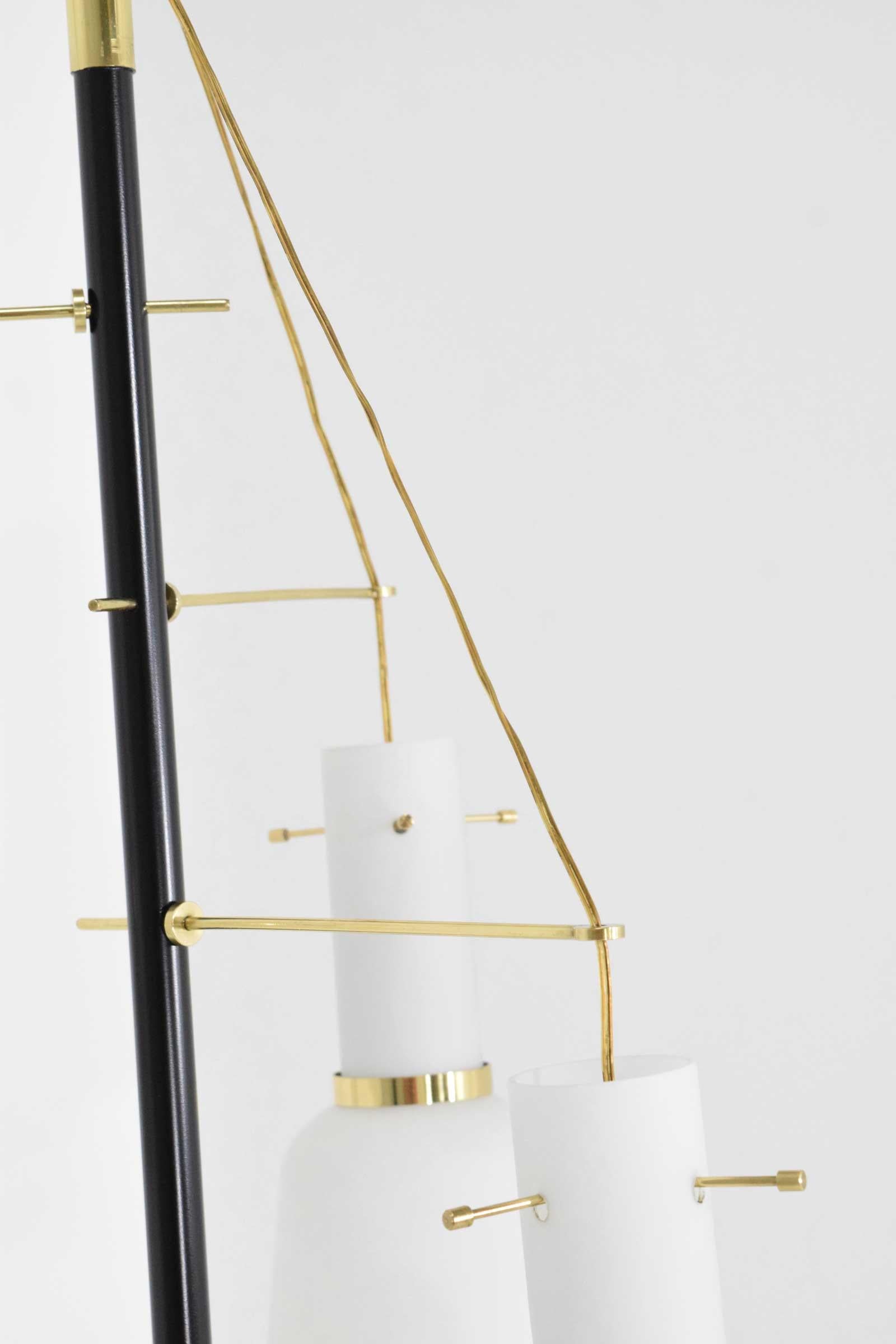 Brass Italian Floor Lamp Attributed to Stilnovo For Sale