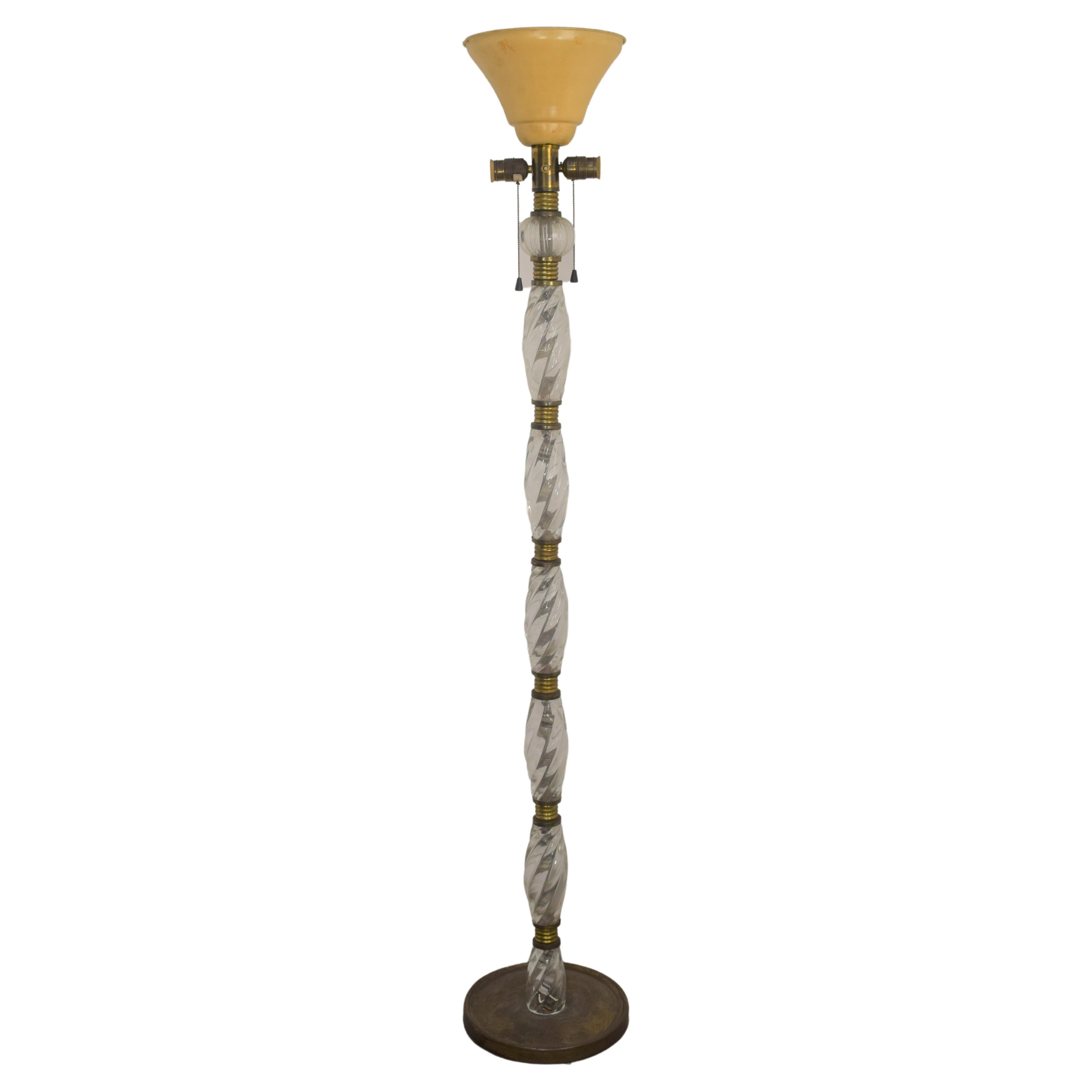Italian Floor Lamp by Barovier & Toso, 1950s For Sale