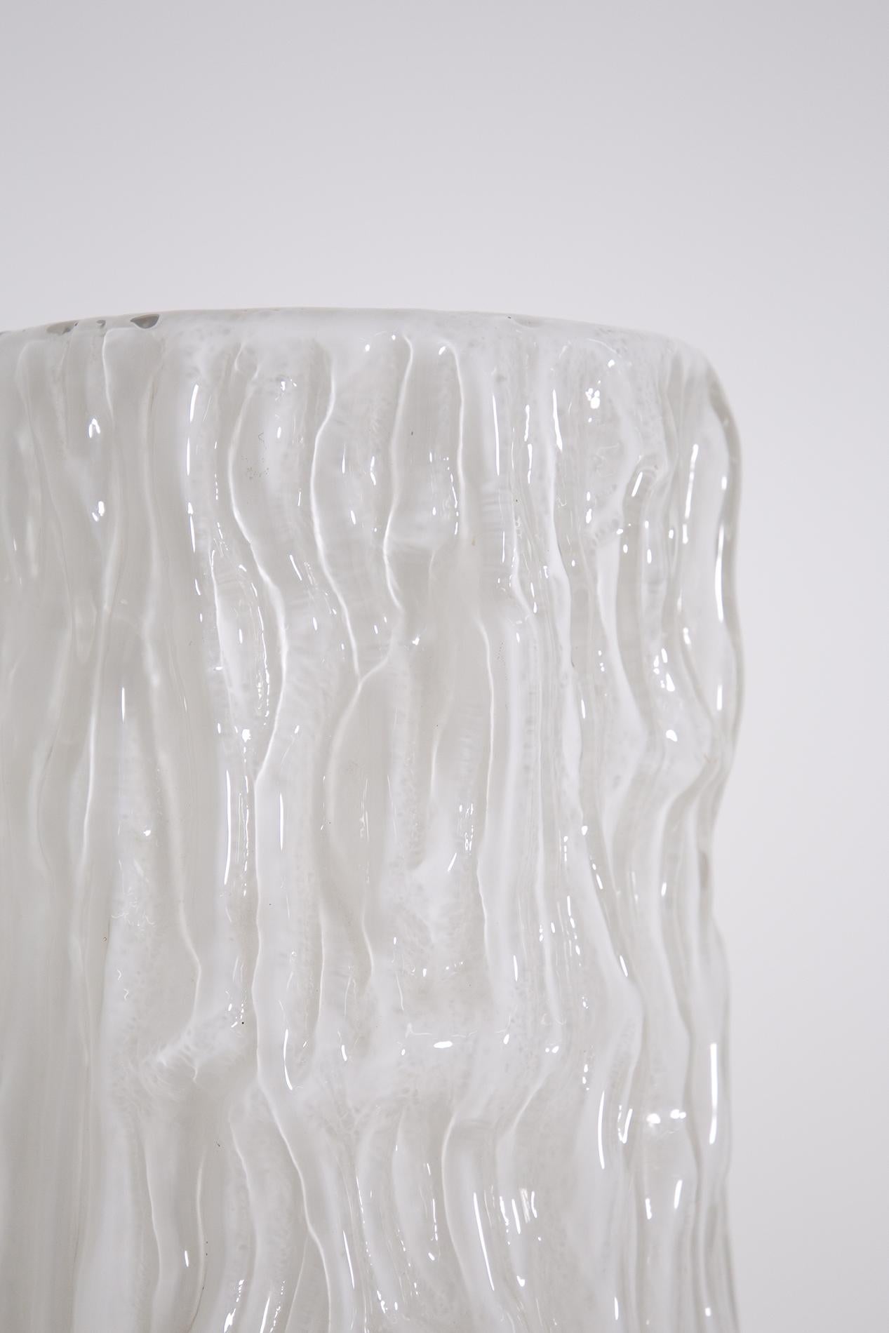 Italian Floor Lamp by Carlo Nason for Mazzega in White Murano Glass, 1960s 2