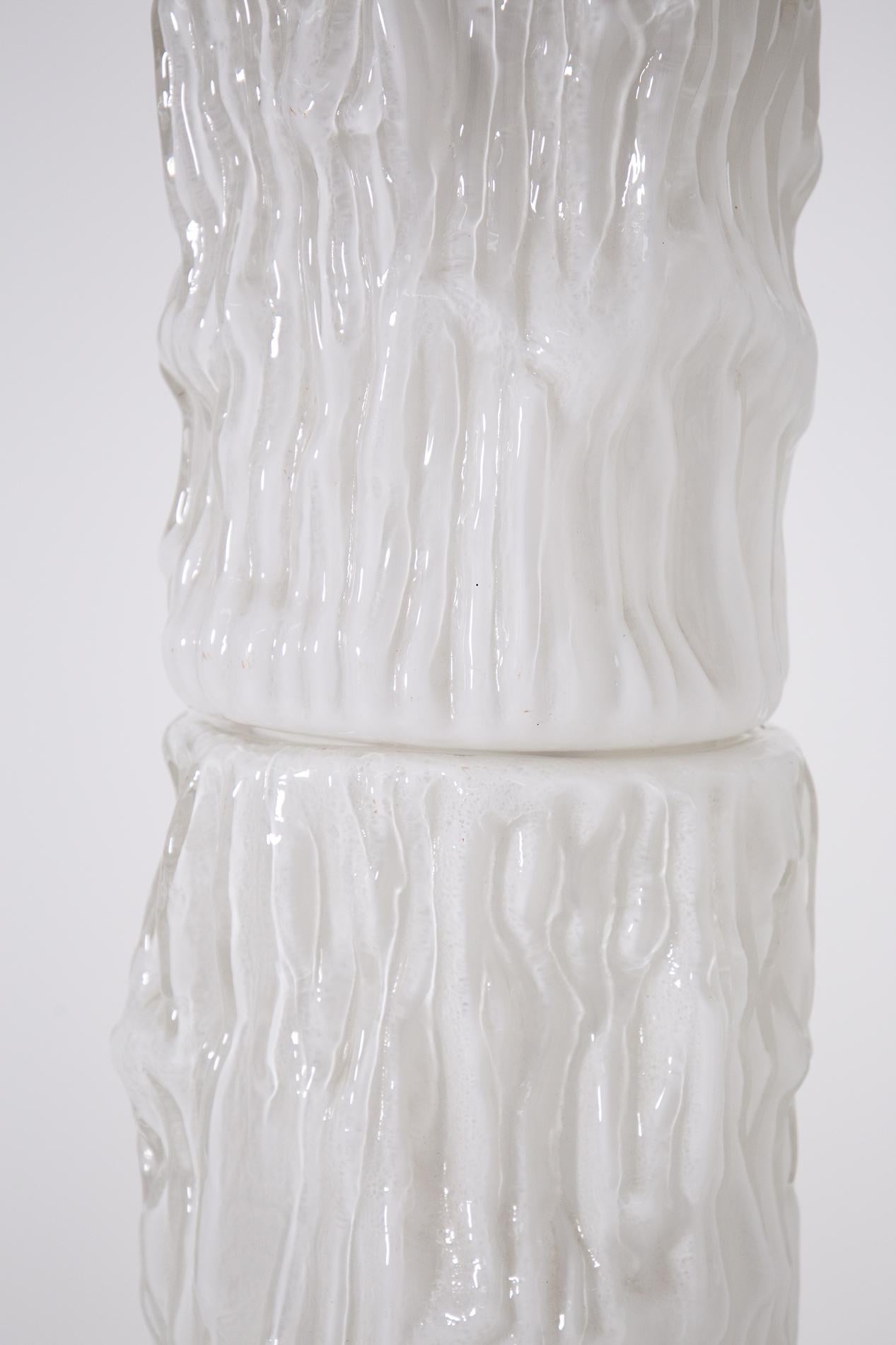 Italian Floor Lamp by Carlo Nason for Mazzega in White Murano Glass, 1960s 3