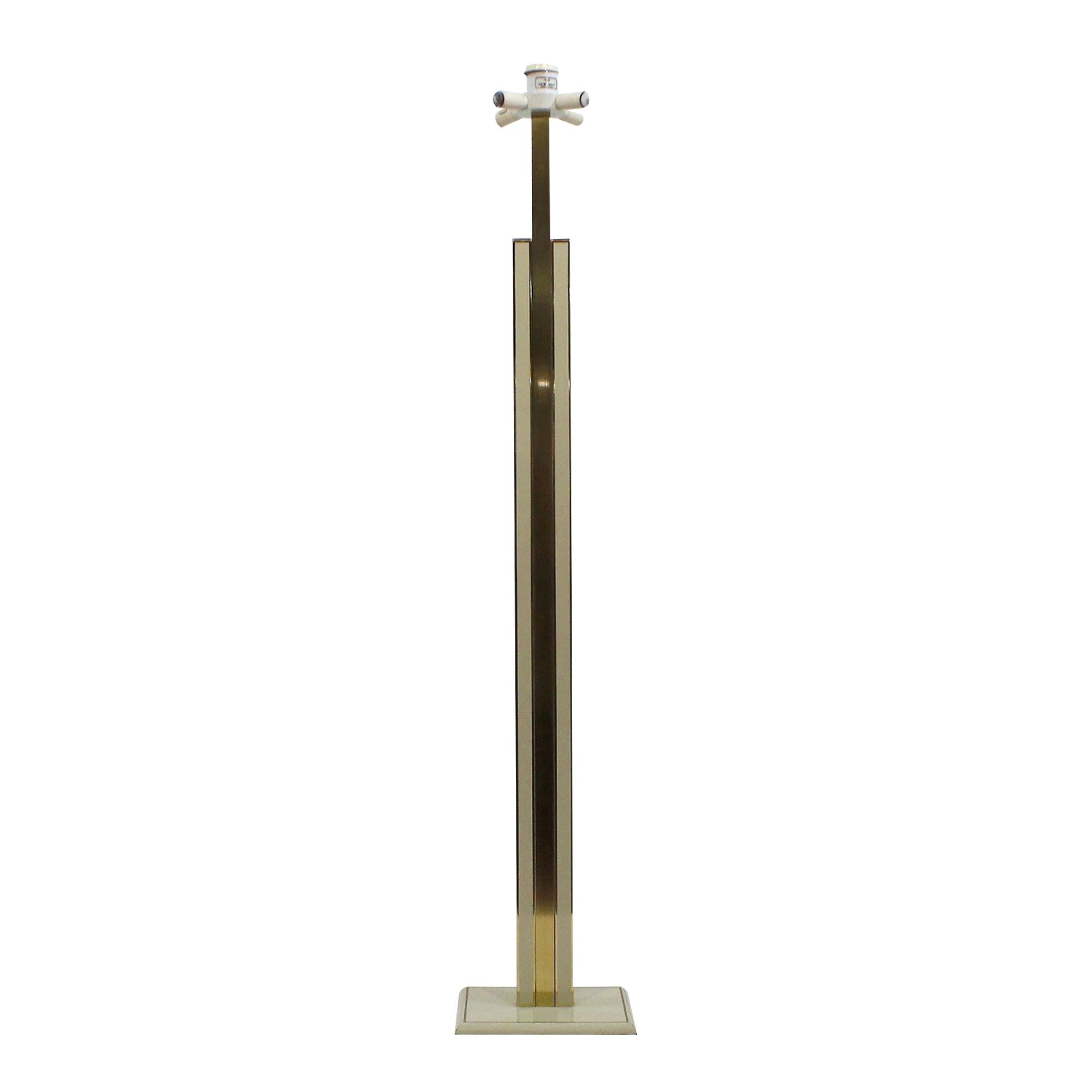 Italian Floor Lamp by Fratelli Martini Brass and Lacquered Metal, 1970 For Sale