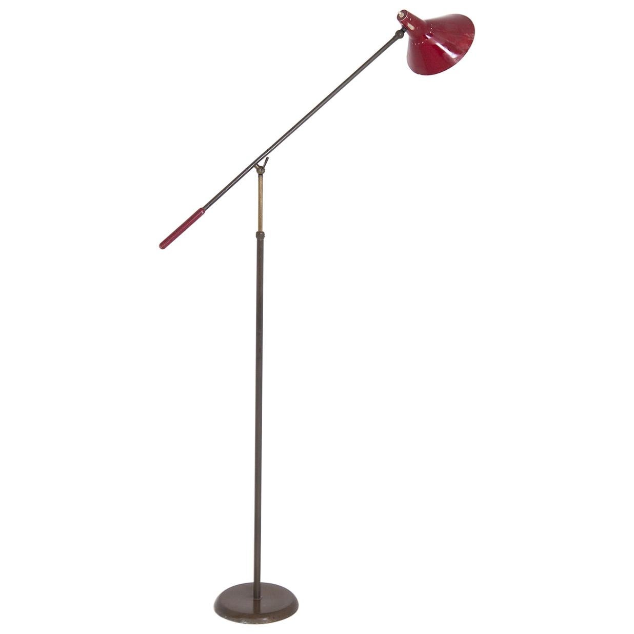 1950s Vintage Italian Floor Lamp with Red Murano Glass Shade For Sale ...