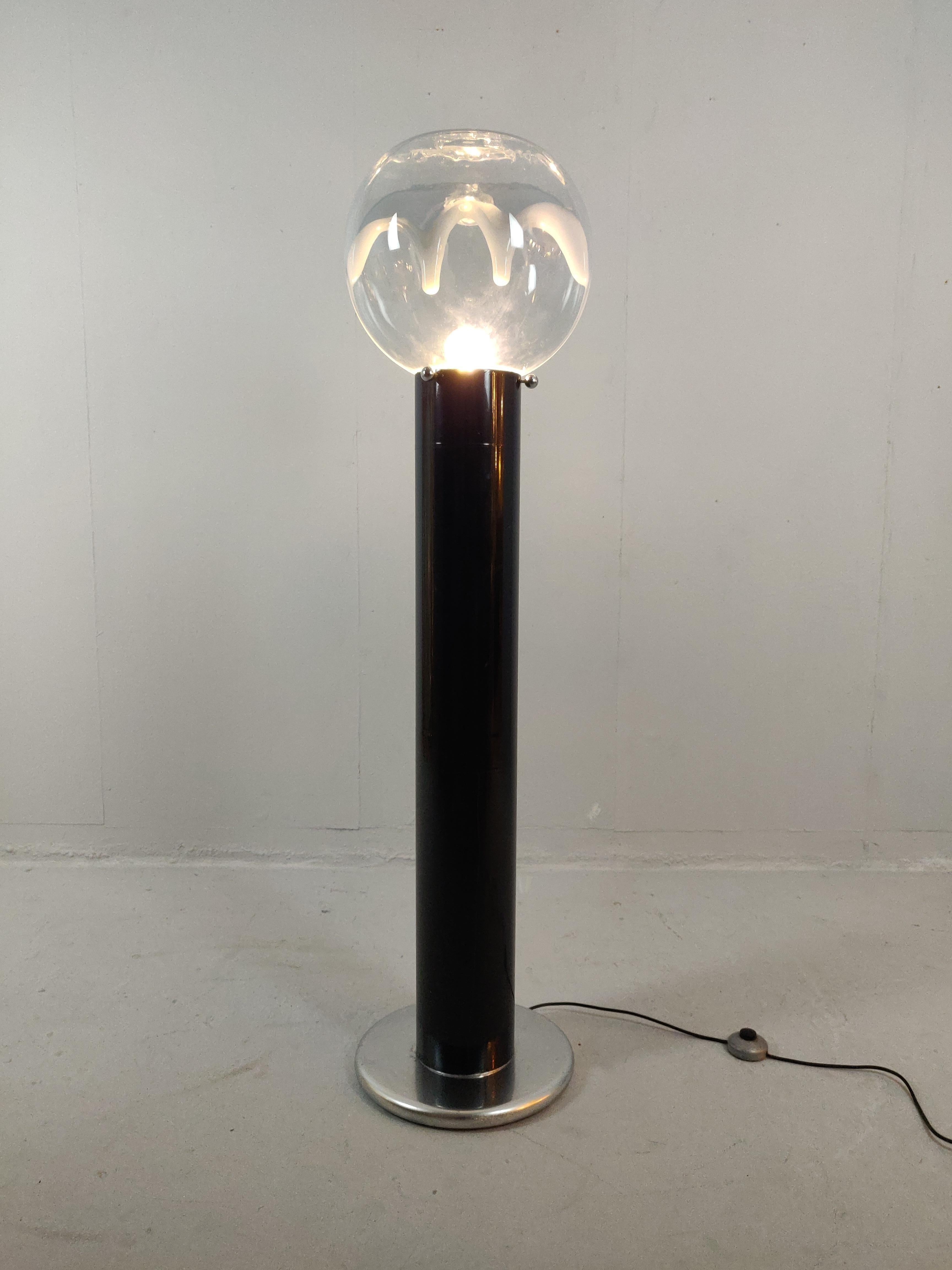 Glass Italian Floor Lamp by Toni Zuccher For Sale