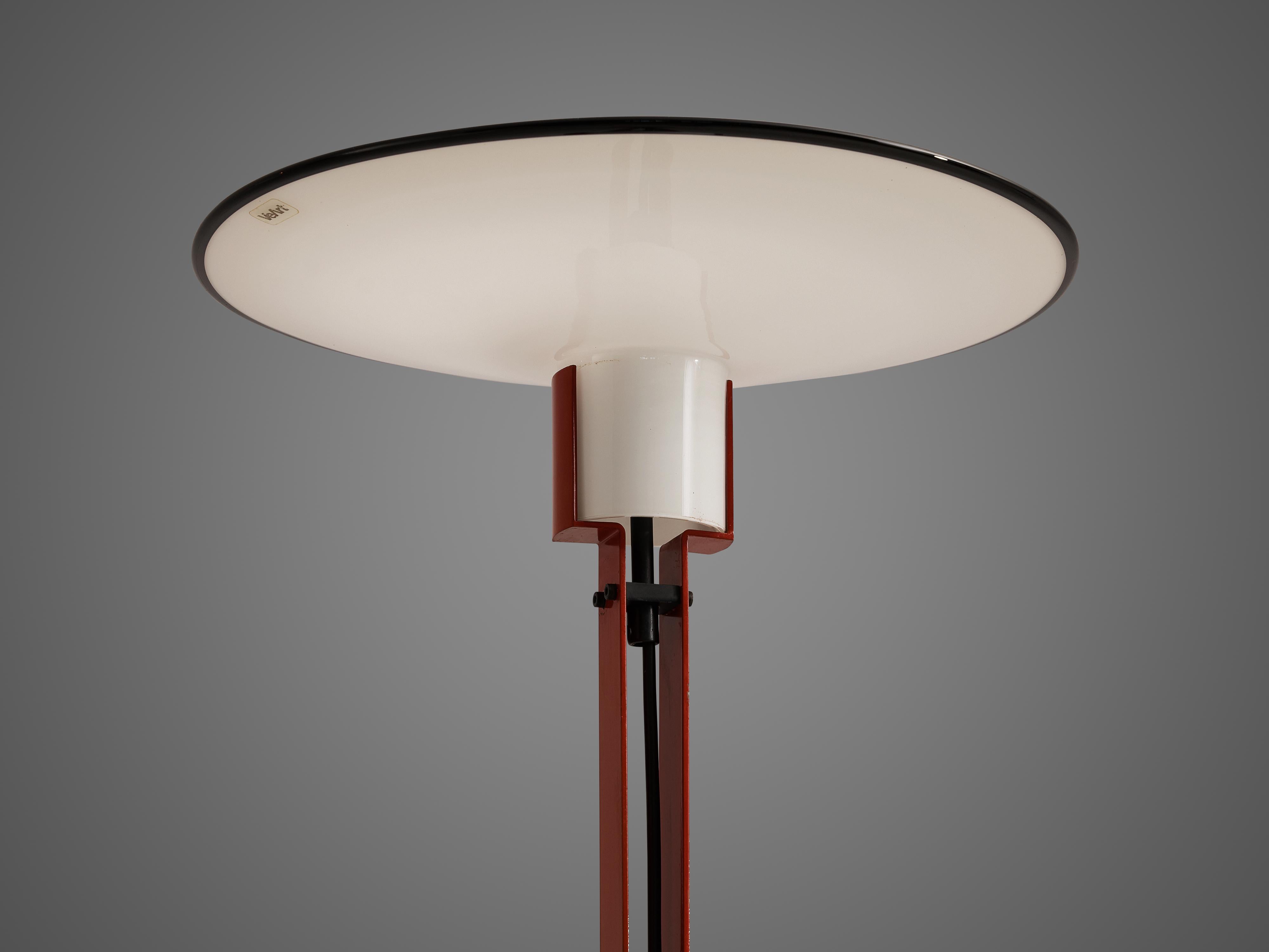 Late 20th Century Italian Floor Lamp by VeArt in Black and Red Metal