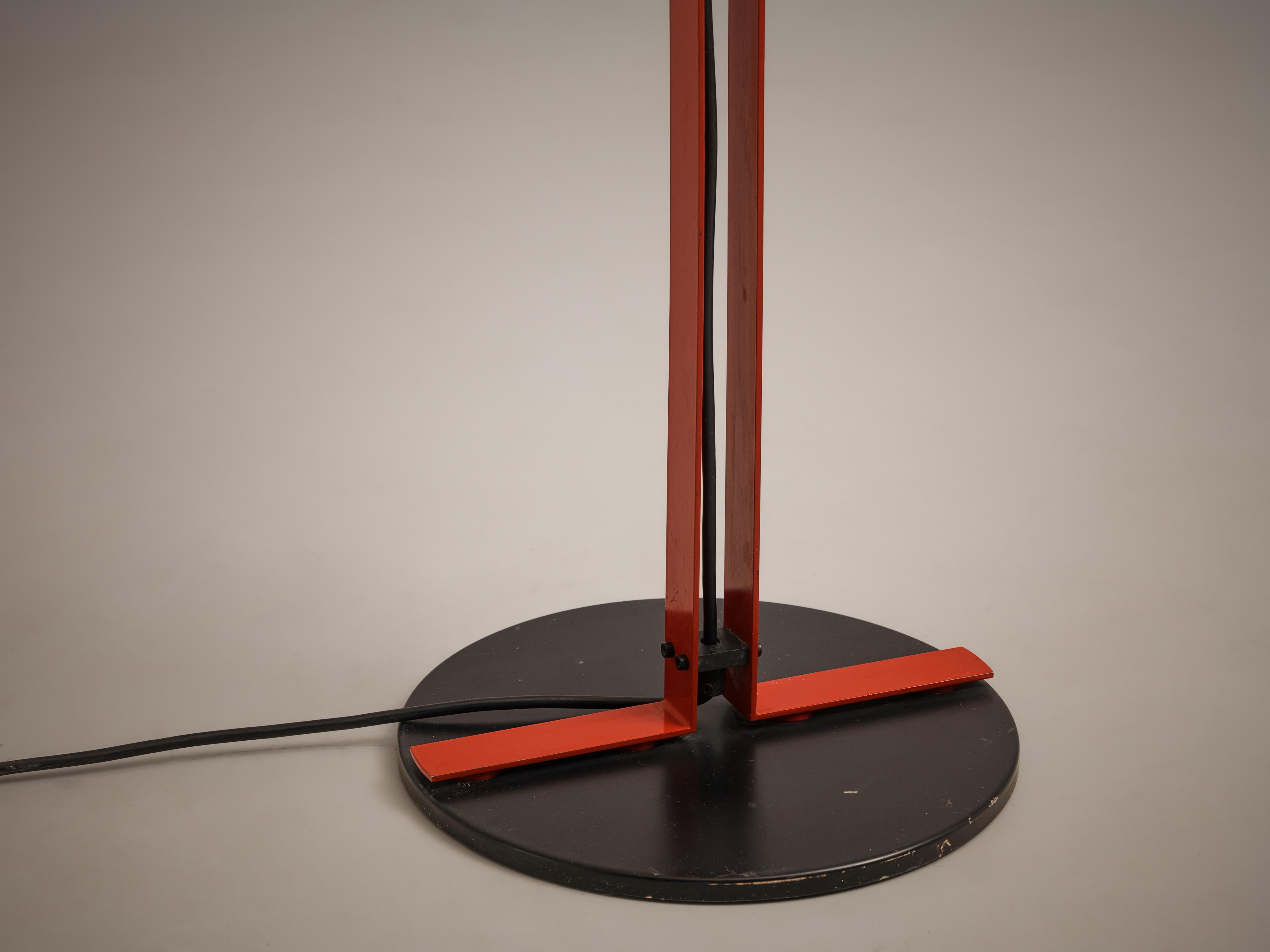 Italian Floor Lamp by VeArt in Black and Red Metal 3