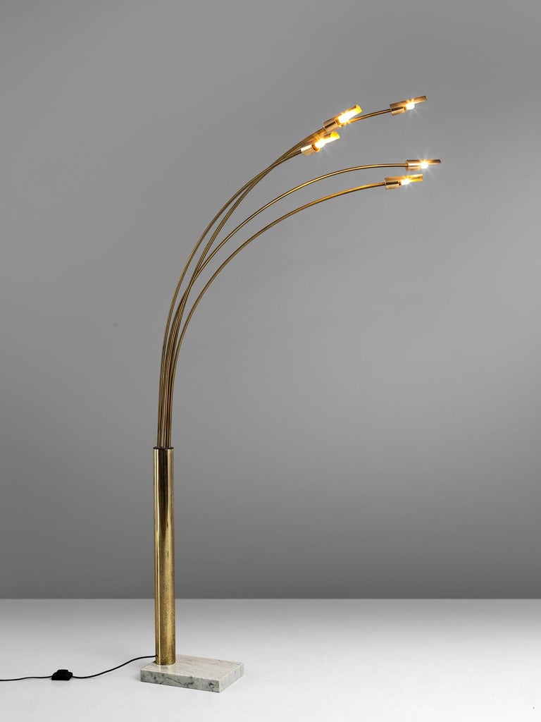 Italian Floor Lamp in Brass and Marble For Sale at 1stDibs