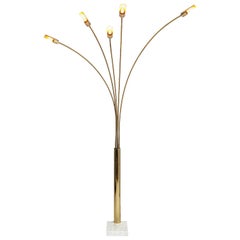 Italian Floor Lamp in Brass and Marble