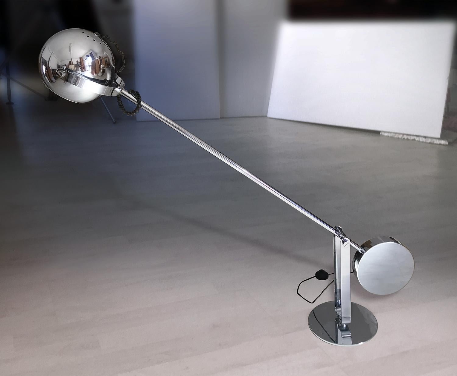 Italian Floor Lamp in Chrome-Plated Metal Attributed to Goffredo Reggiani, 1970s 5