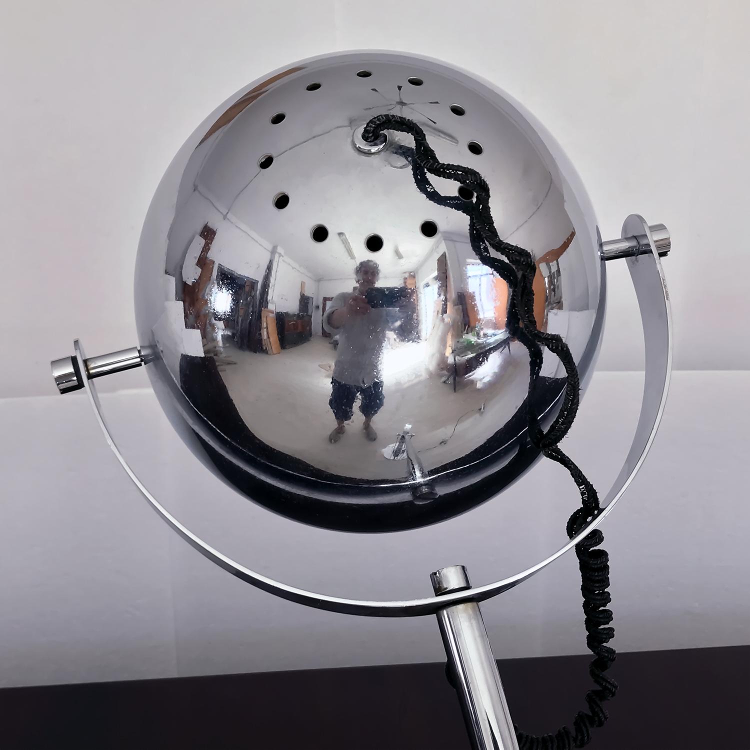 Italian Floor Lamp in Chrome-Plated Metal Attributed to Goffredo Reggiani, 1970s 2