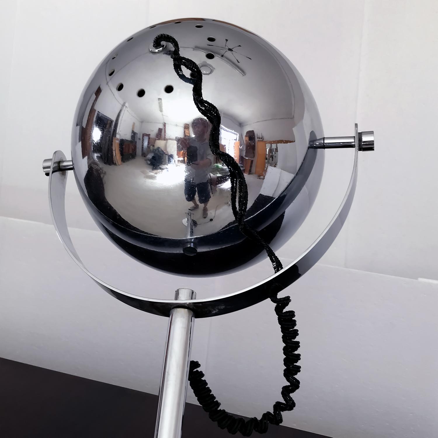 Italian Floor Lamp in Chrome-Plated Metal Attributed to Goffredo Reggiani, 1970s 4