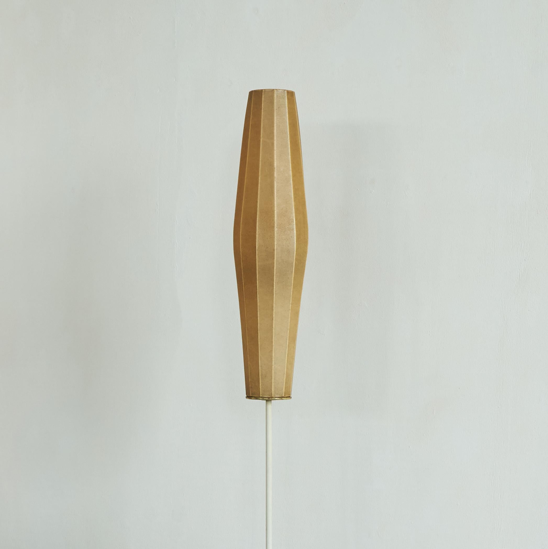Floor Lamp in Cocoon and Patinated Brass 3