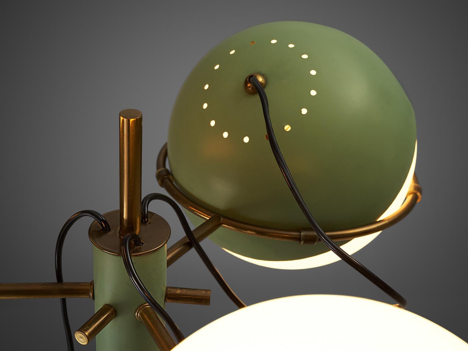 Mid-20th Century Italian Floor Lamp in Marble and Brass