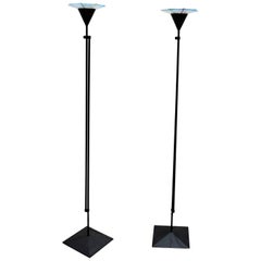 Italian Floor Lamp in Murano Glass Produced by Leucos, 1980s