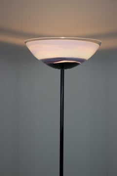Italian Floor Lamp Murano Hand Blown Crystal Glass Diffuser Multi-Color Details